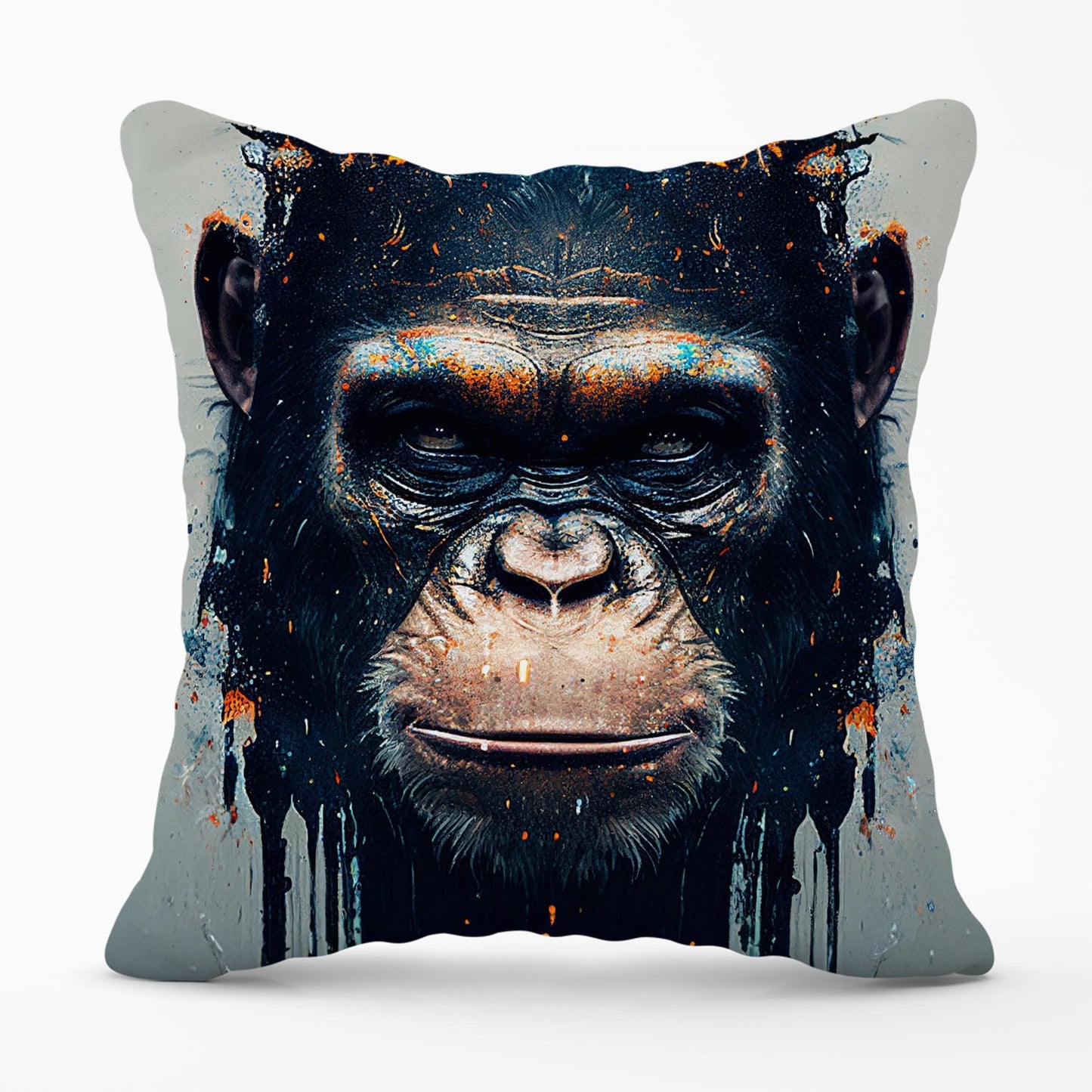 Gorilla Face Splashart Outdoor Cushion