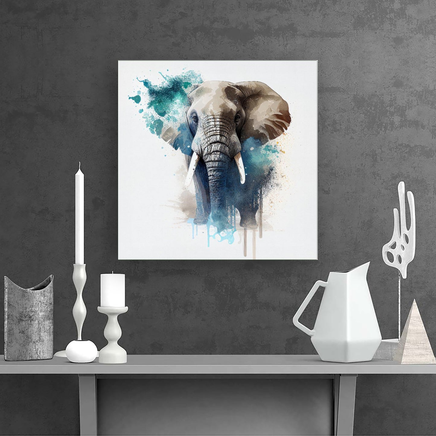 Majestic Elephant Splashart Canvas