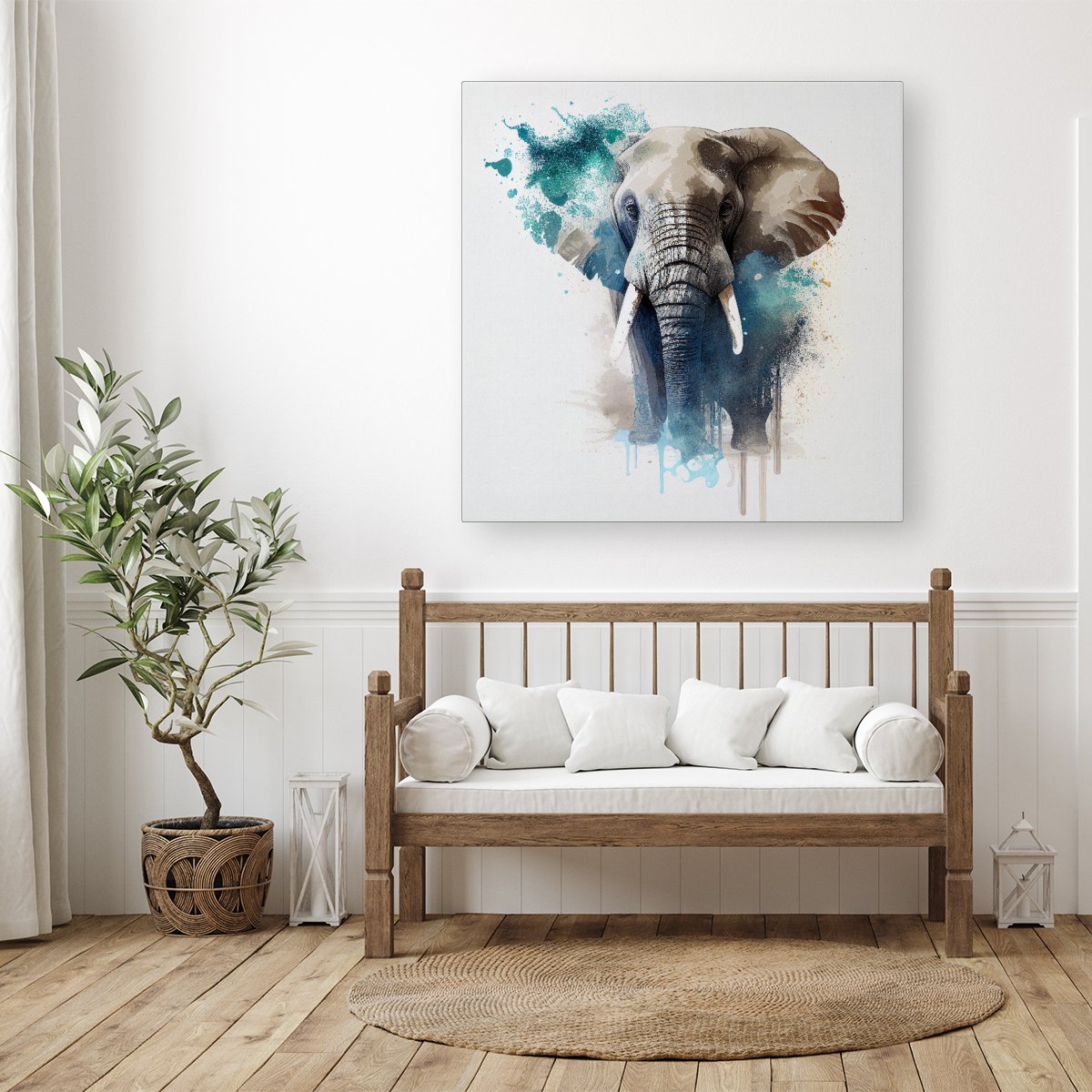 Majestic Elephant Splashart Canvas