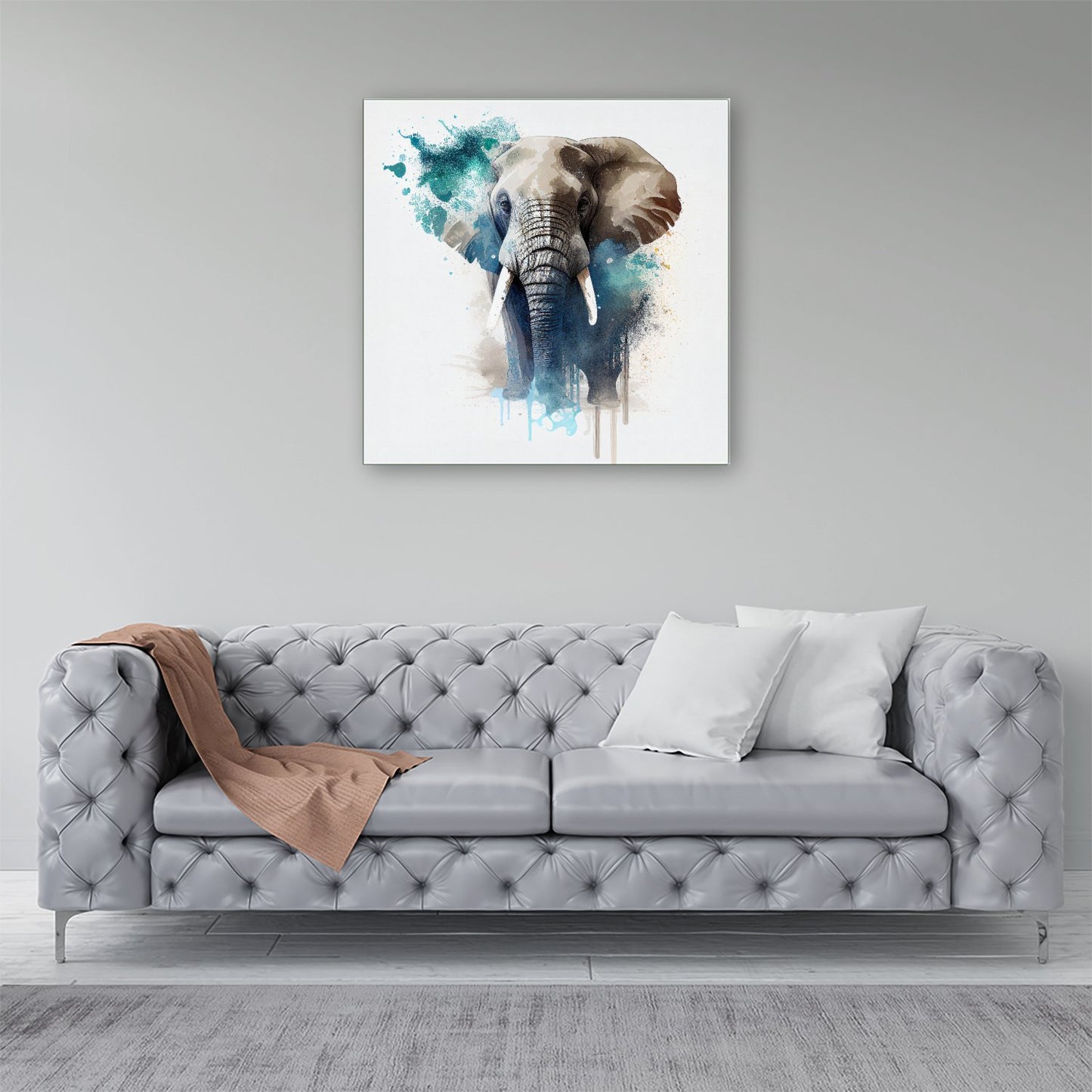 Majestic Elephant Splashart Canvas
