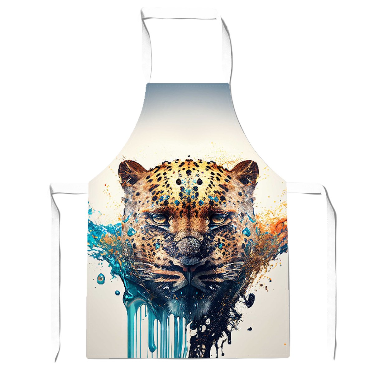 Leapoard Face Splashart On Light Background Apron