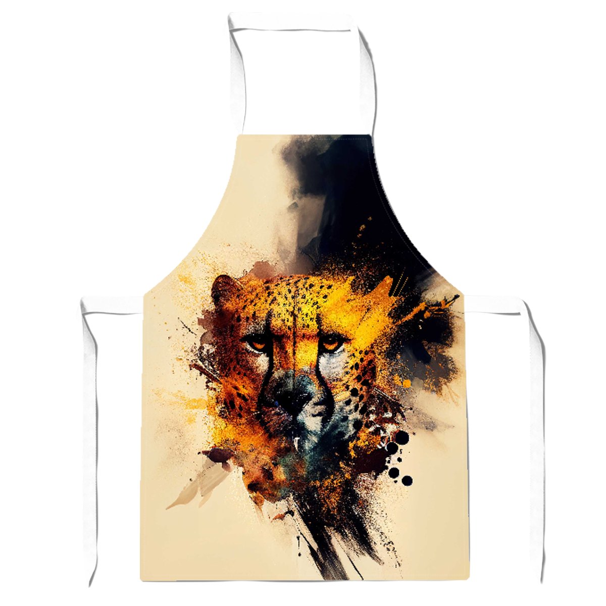Cheetah Face Splashart Apron