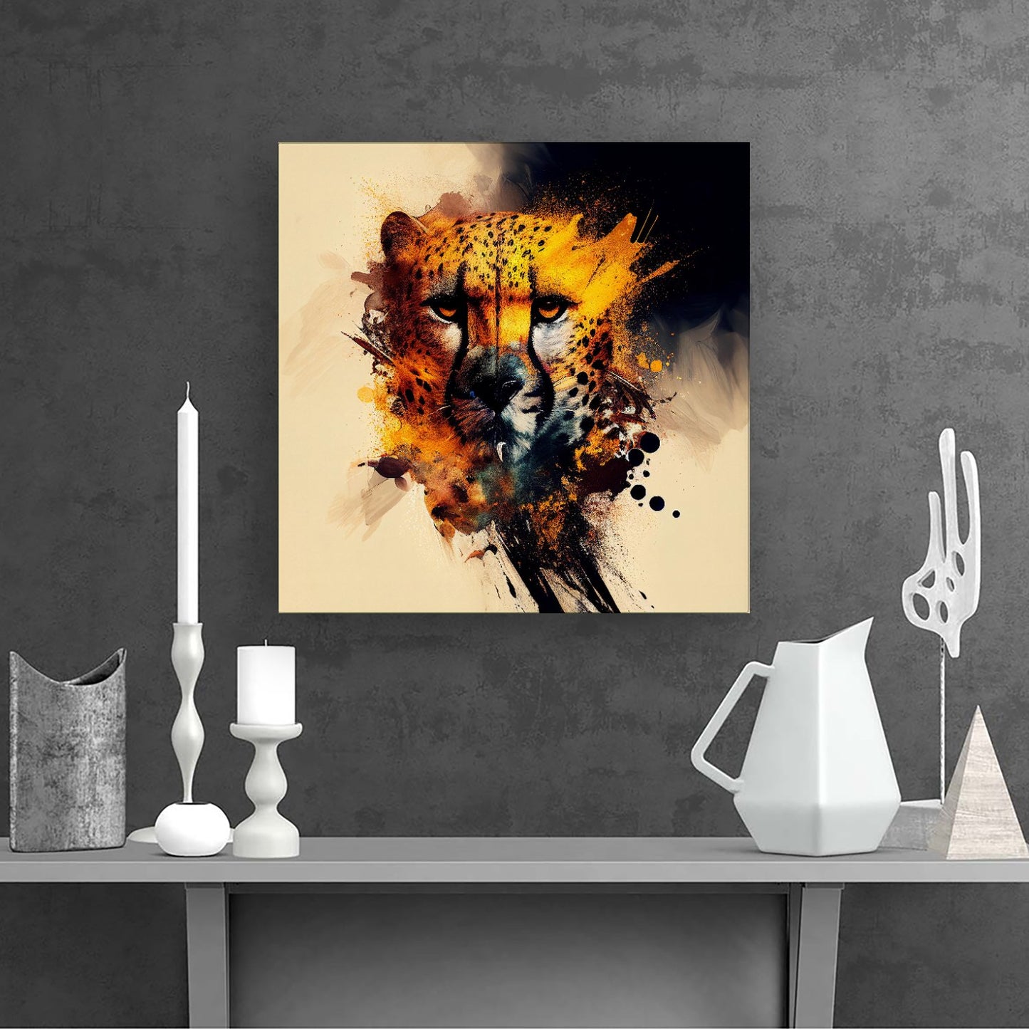 Cheetah Face Splashart Canvas