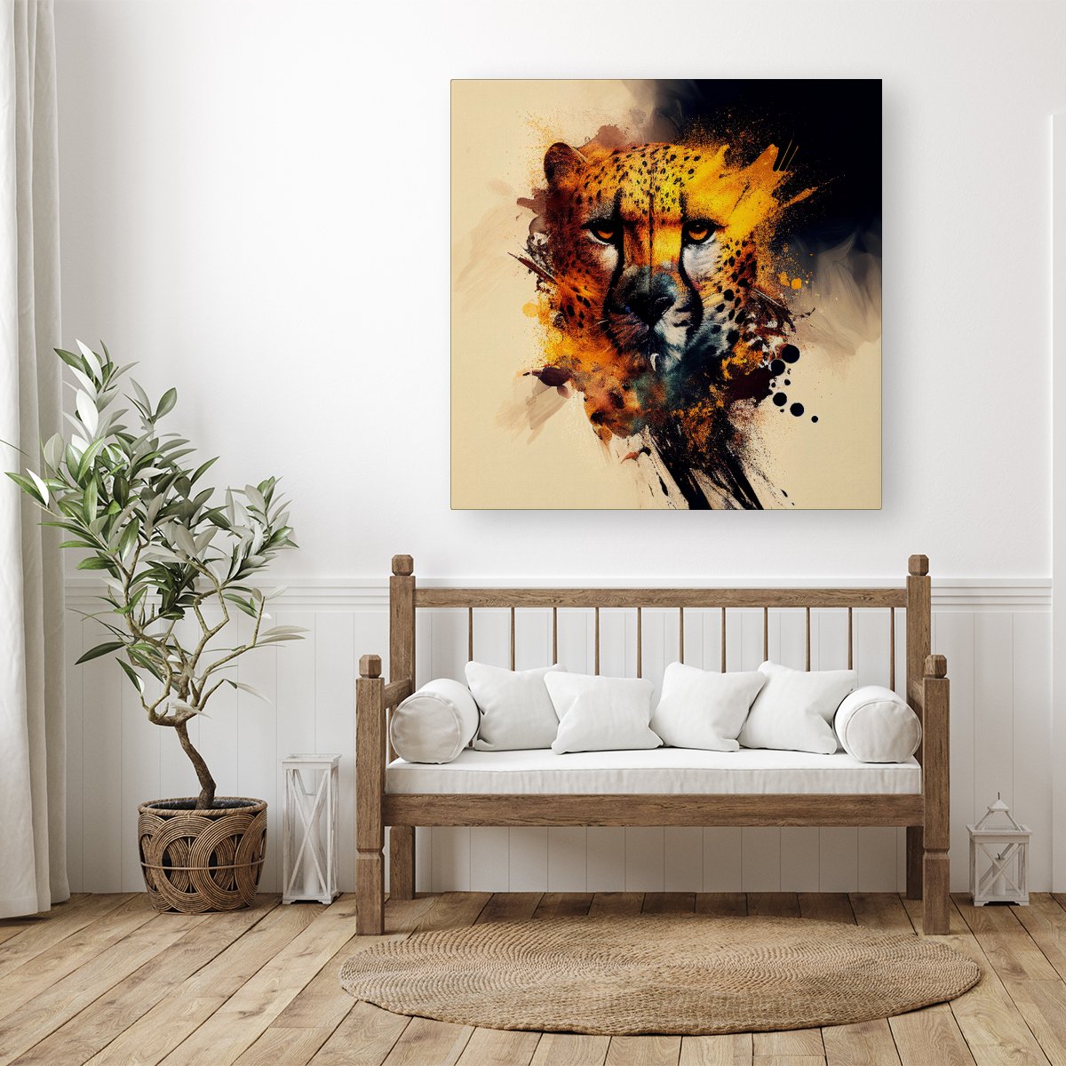 Cheetah Face Splashart Canvas