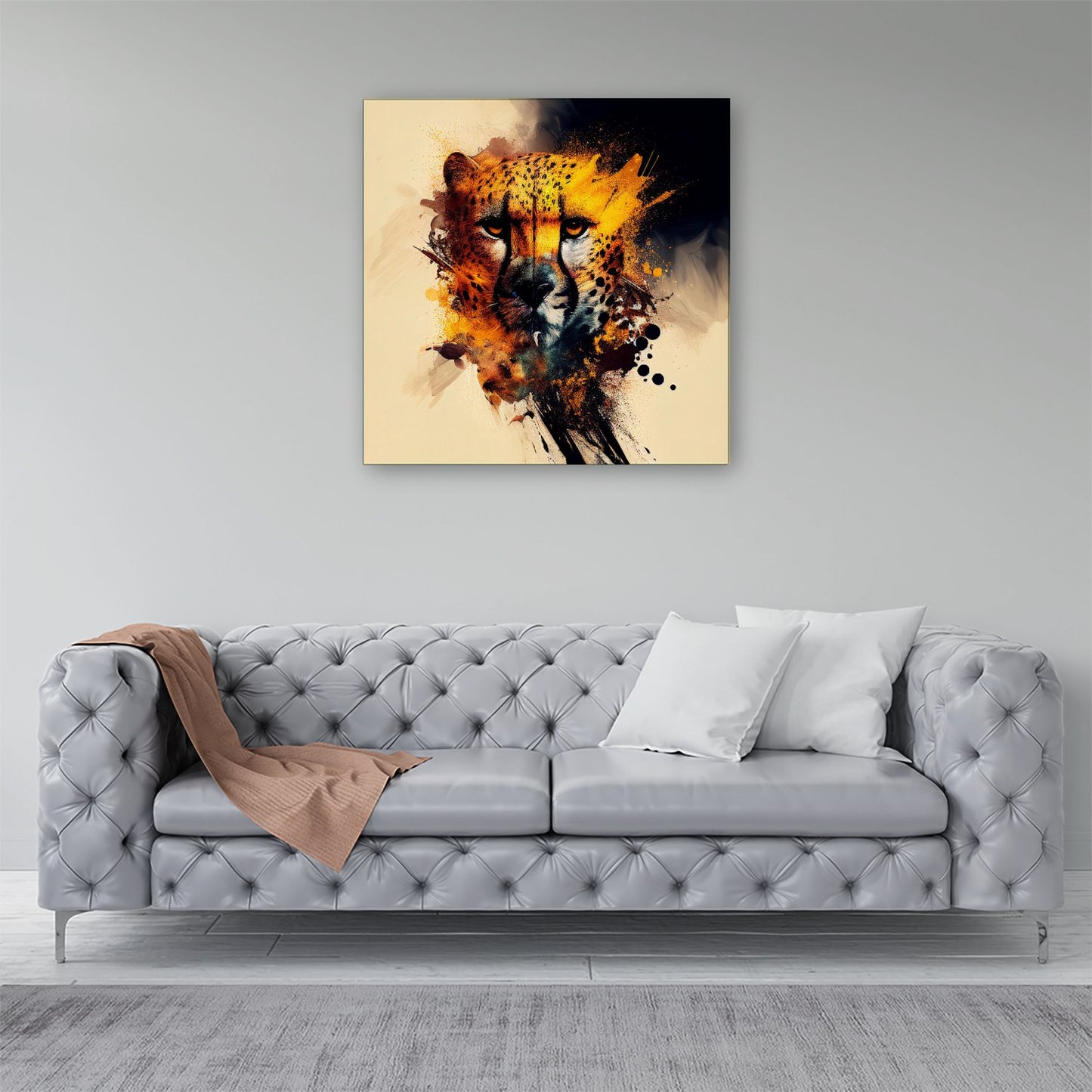 Cheetah Face Splashart Canvas