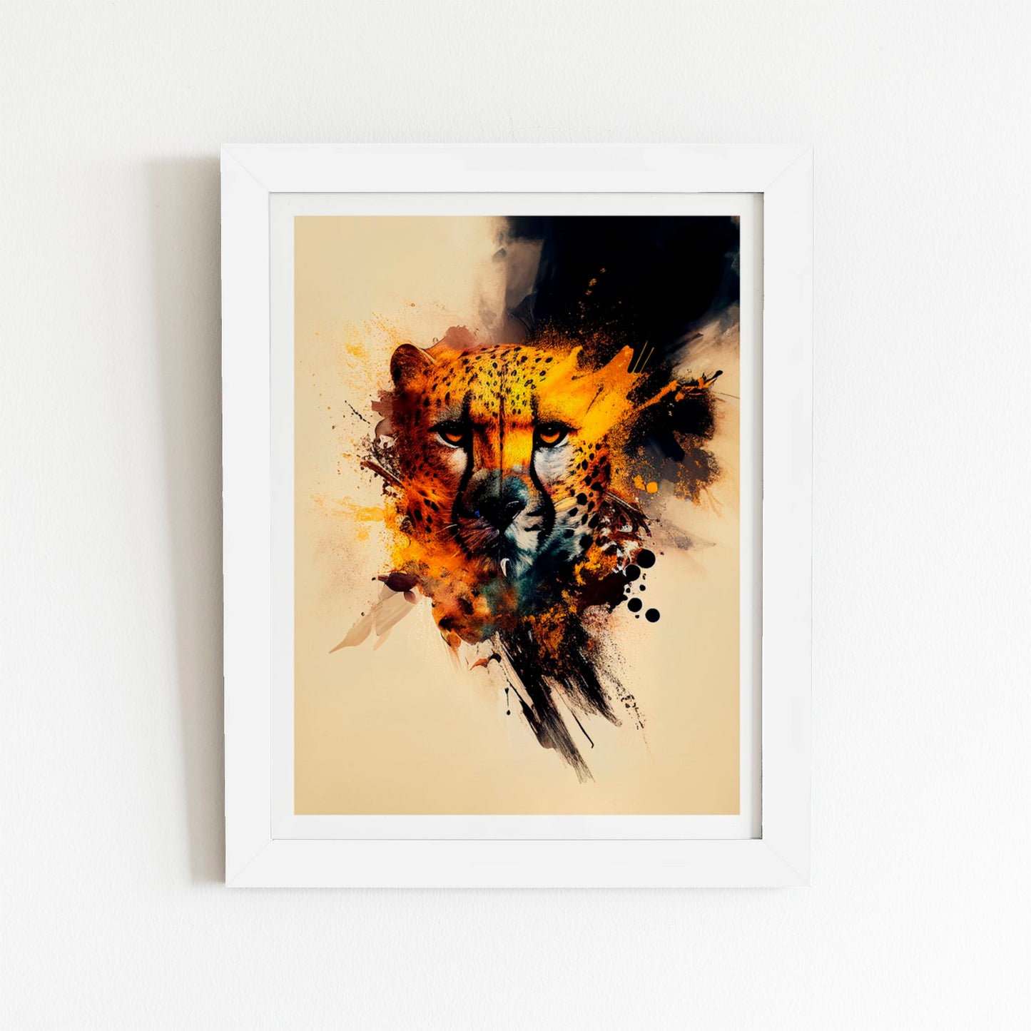 Cheetah Face Splashart Art Prints