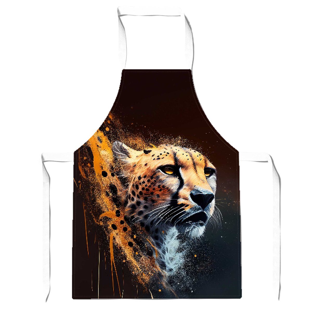Cheetah Face Splashart Dark Background Apron