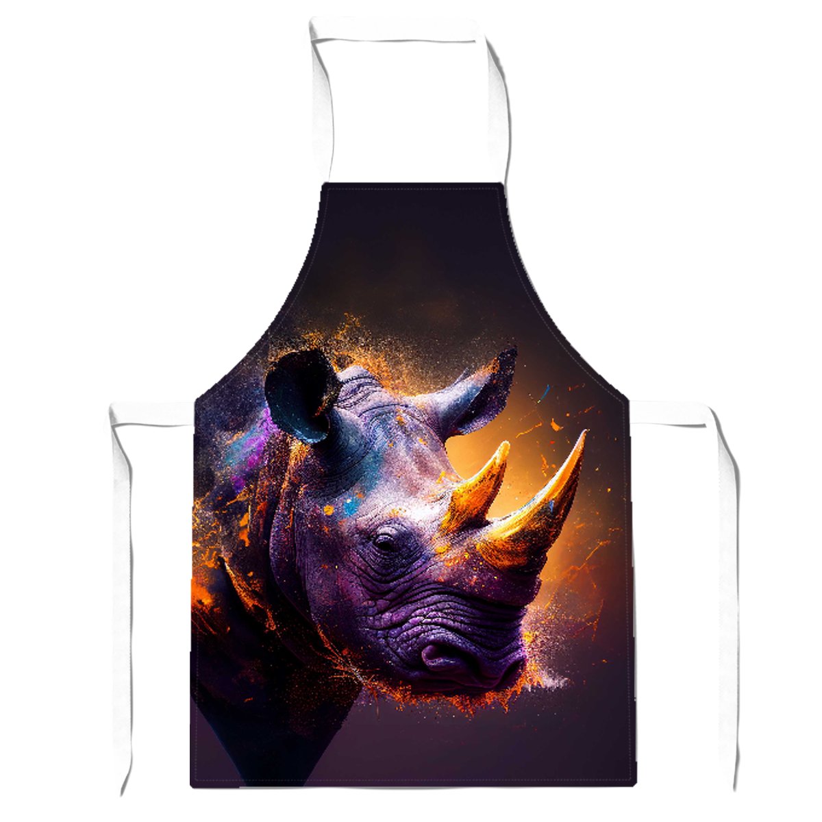 Golden Rhino Face Splashart Apron