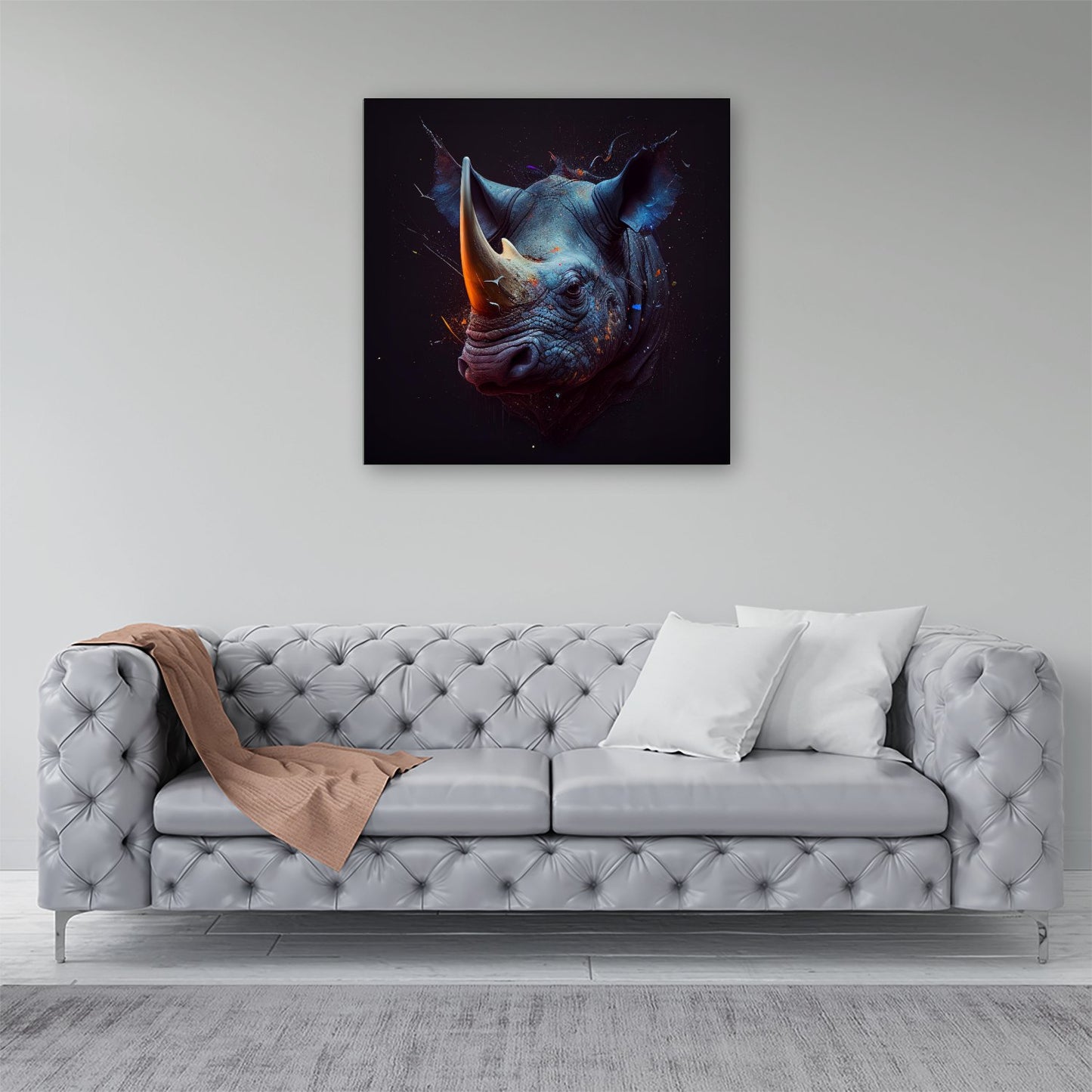 Rhino Face Splashart Canvas