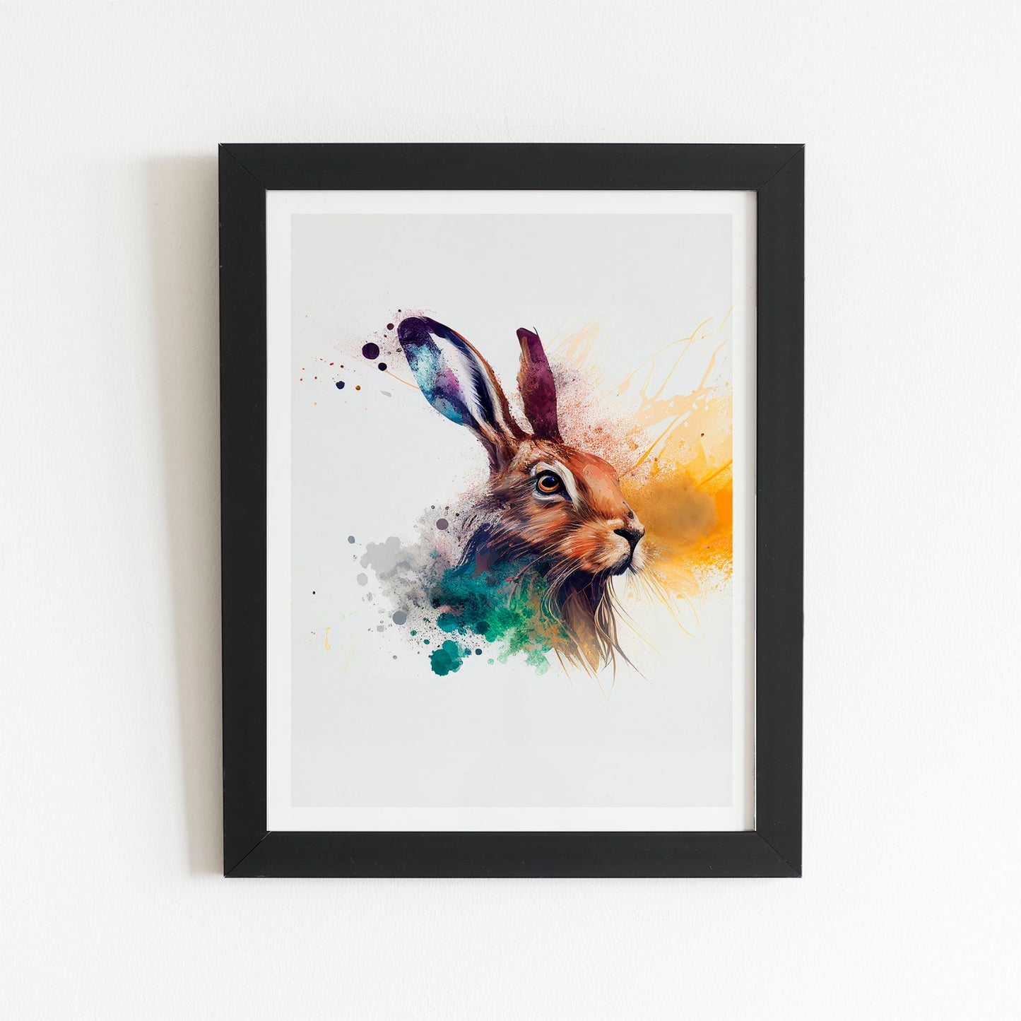 Hare Close Up Splashart Art Prints