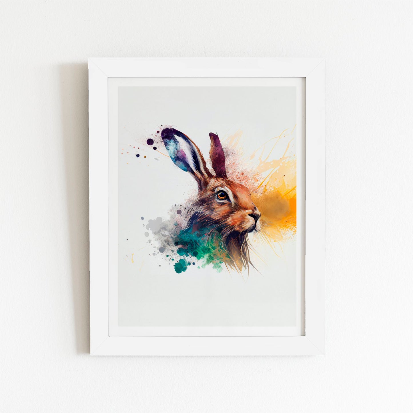 Hare Close Up Splashart Art Prints
