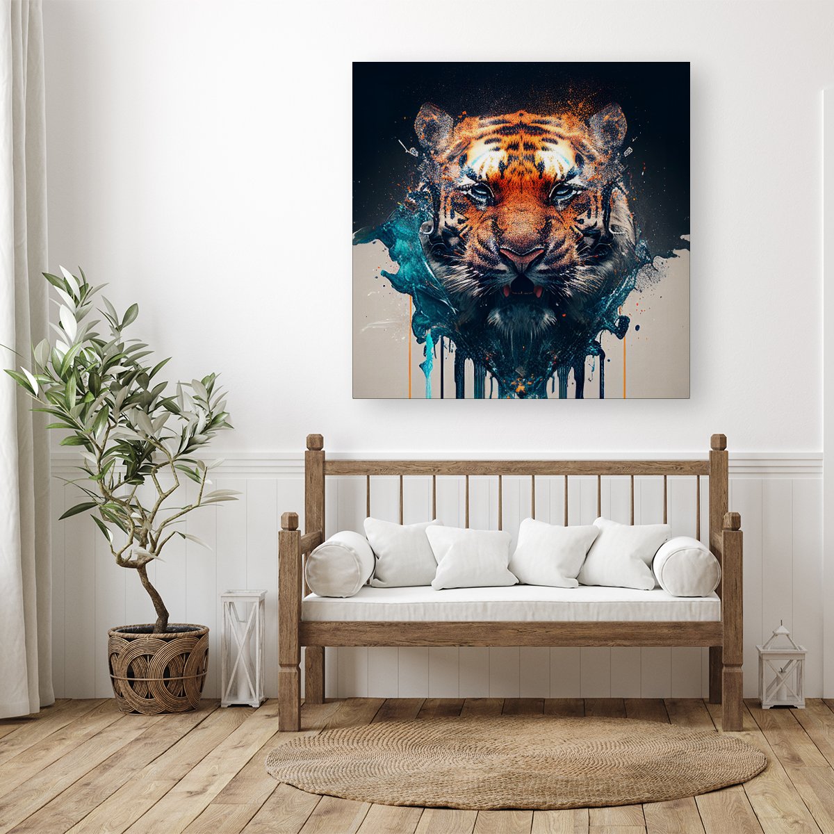 Tiger Face Splashart Canvas