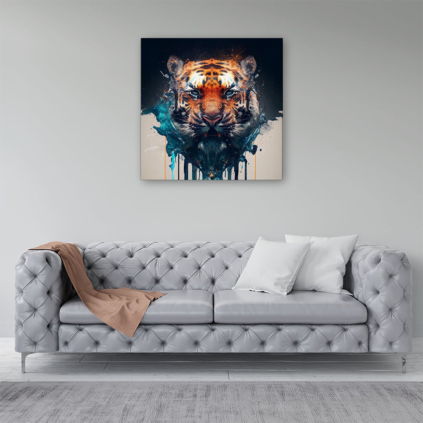 Tiger Face Splashart Canvas