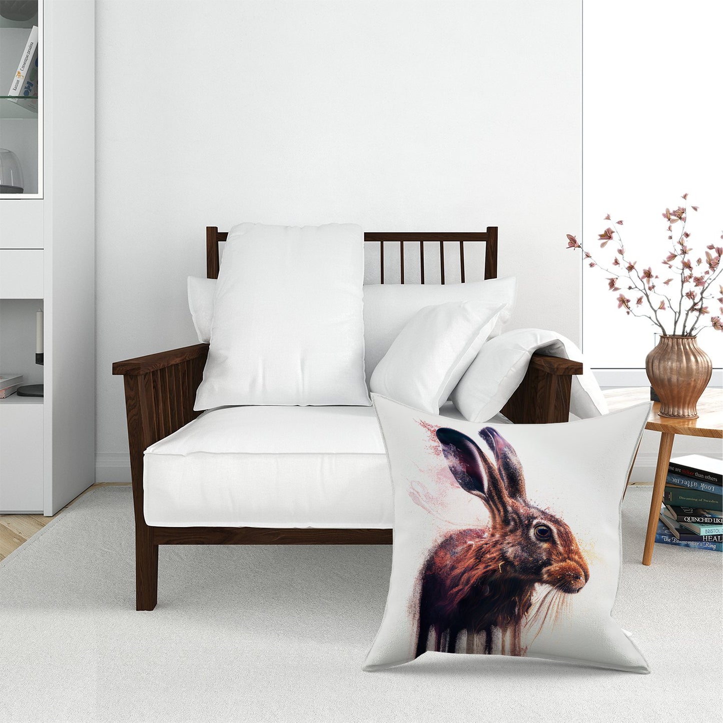 Hare Face Splashart Floor Cushion