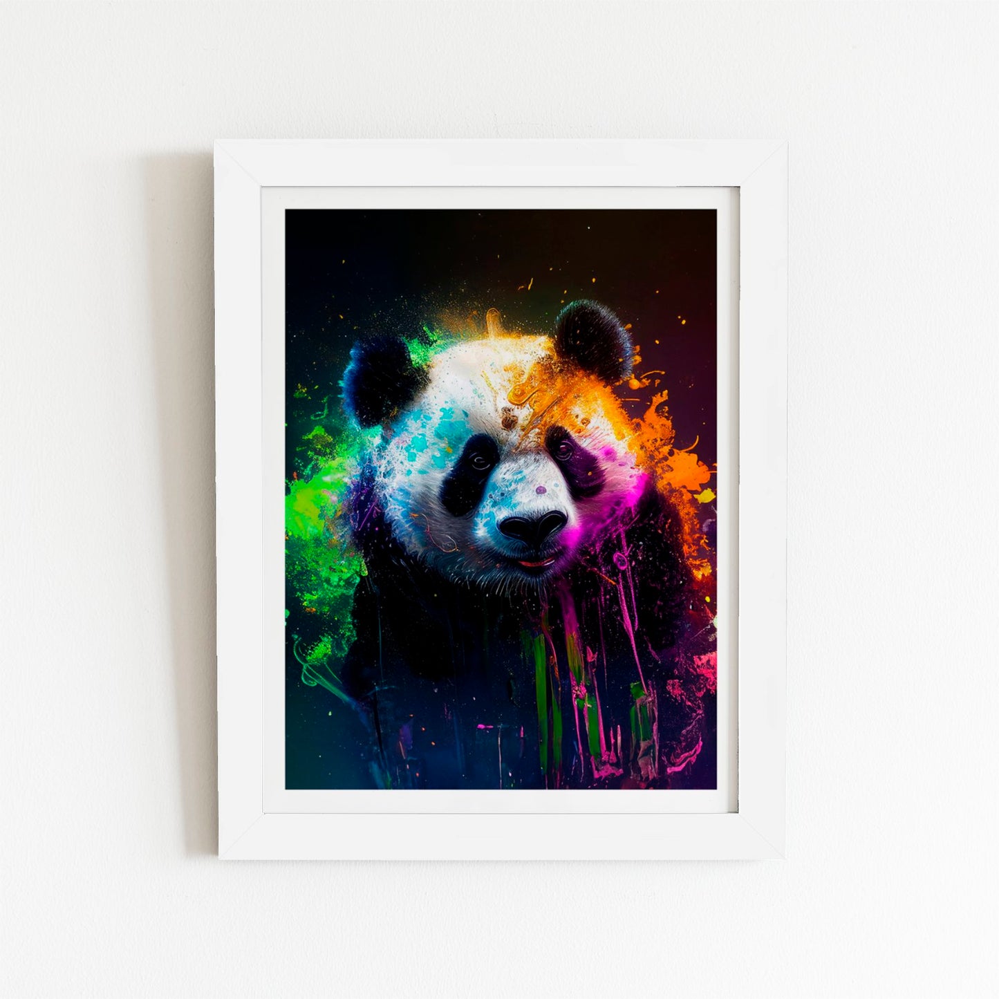 Panda Face Splashart Colourful Art Prints