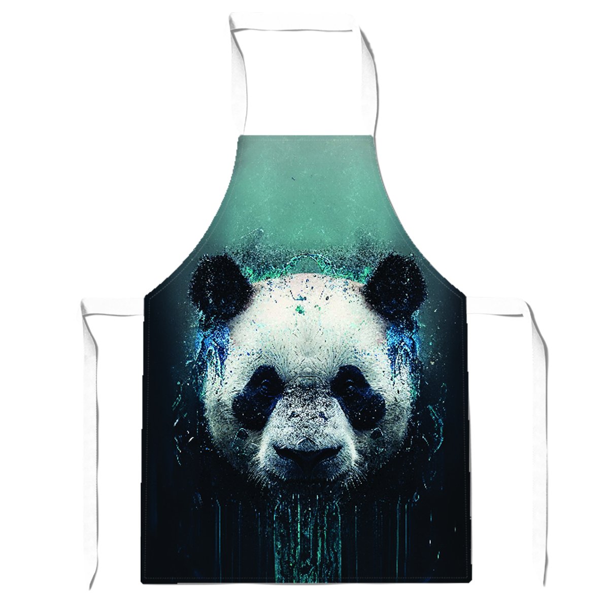 Panda Face Splashart Dark Background Apron