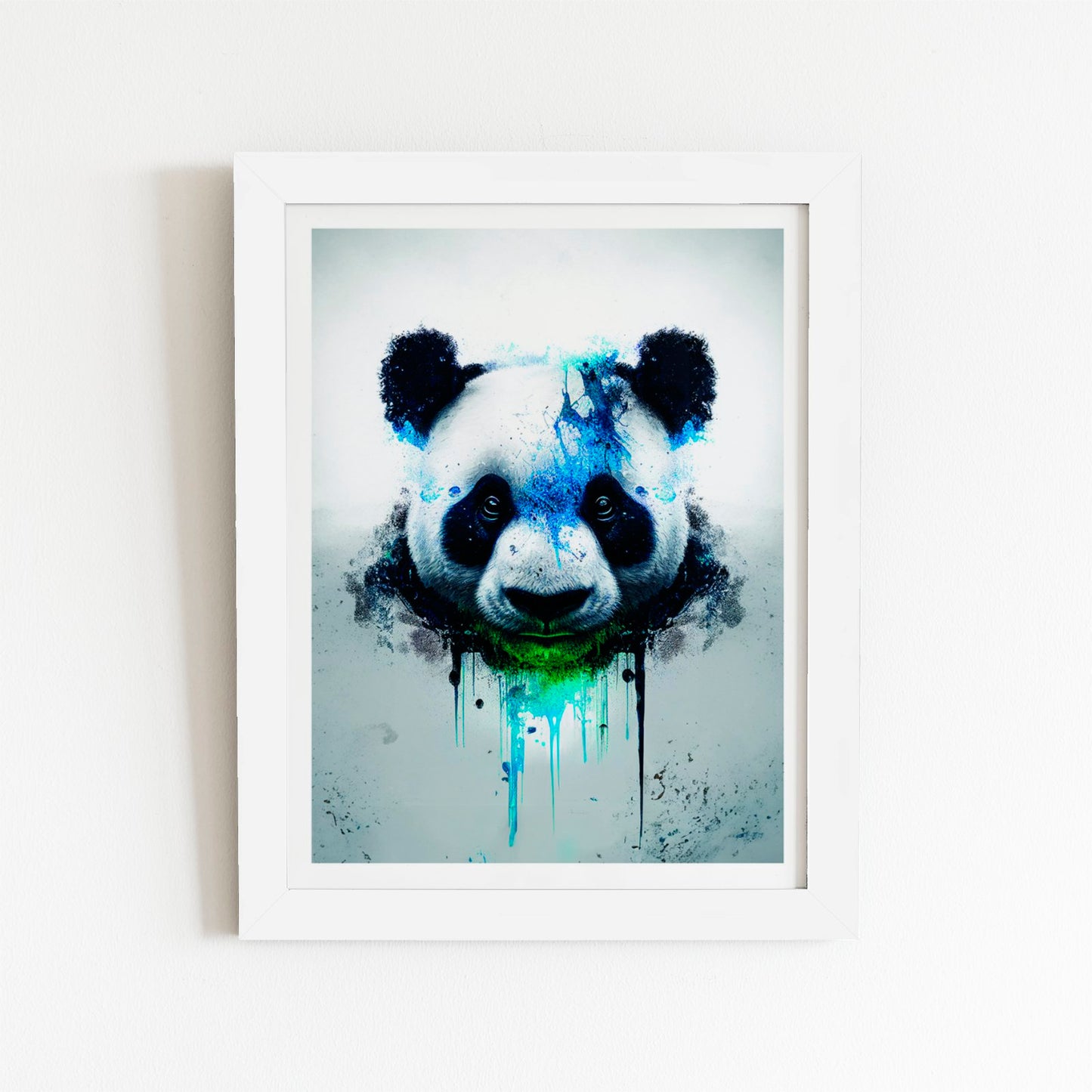 Panda Face Splashart Light Background Art Prints