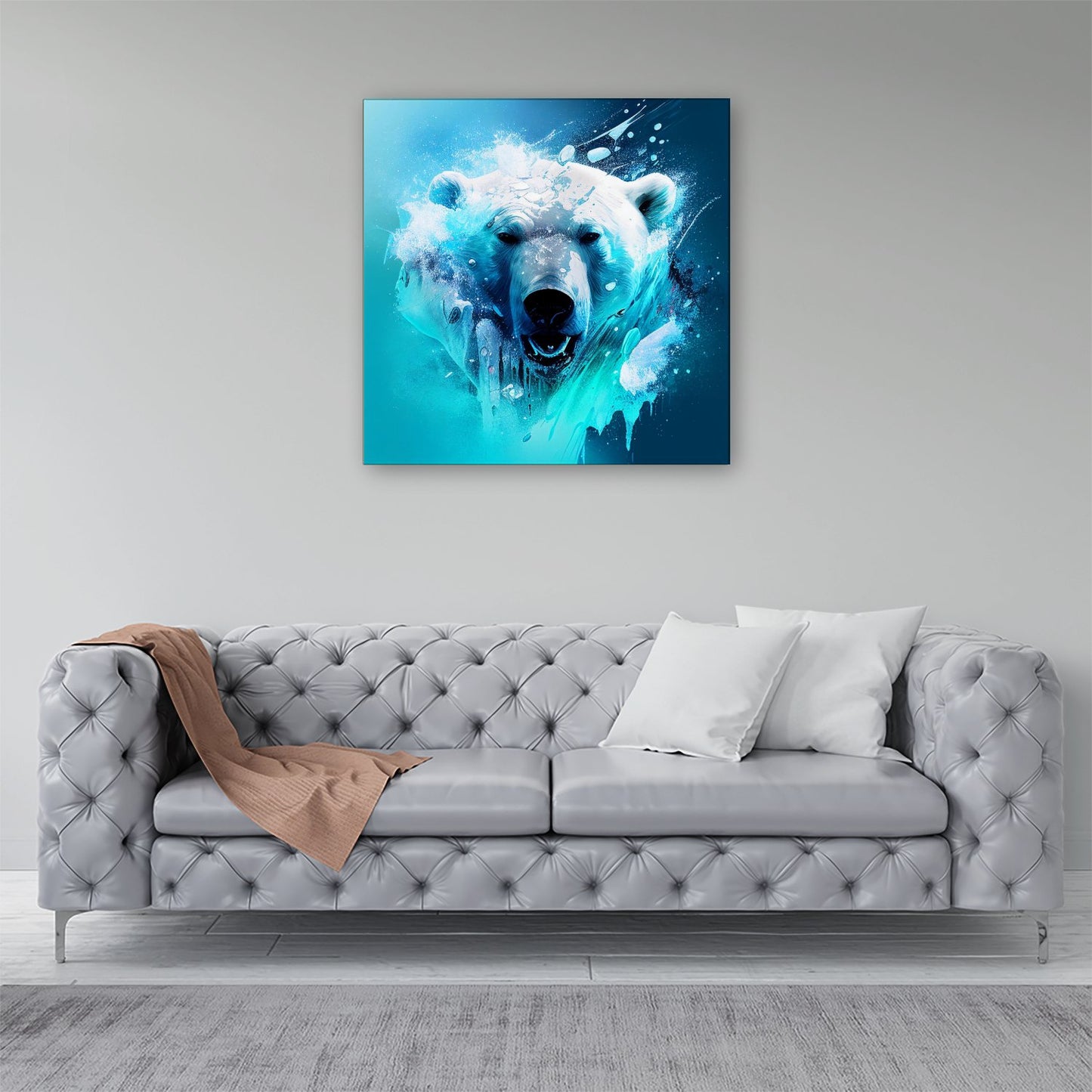 Polar Bear Face Splashart Canvas