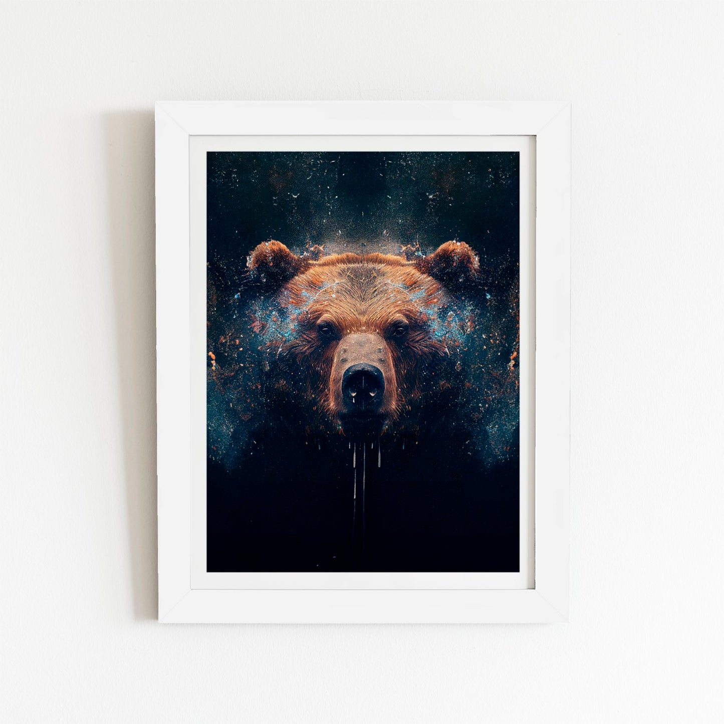 Brown Bear Face Splashart Art Prints
