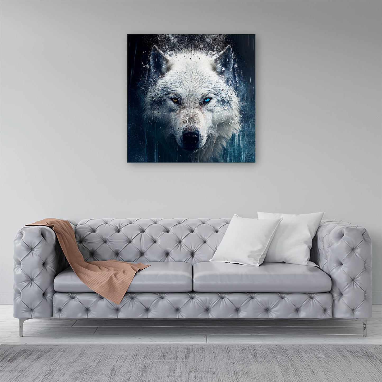White Wolf Face Splashart Canvas