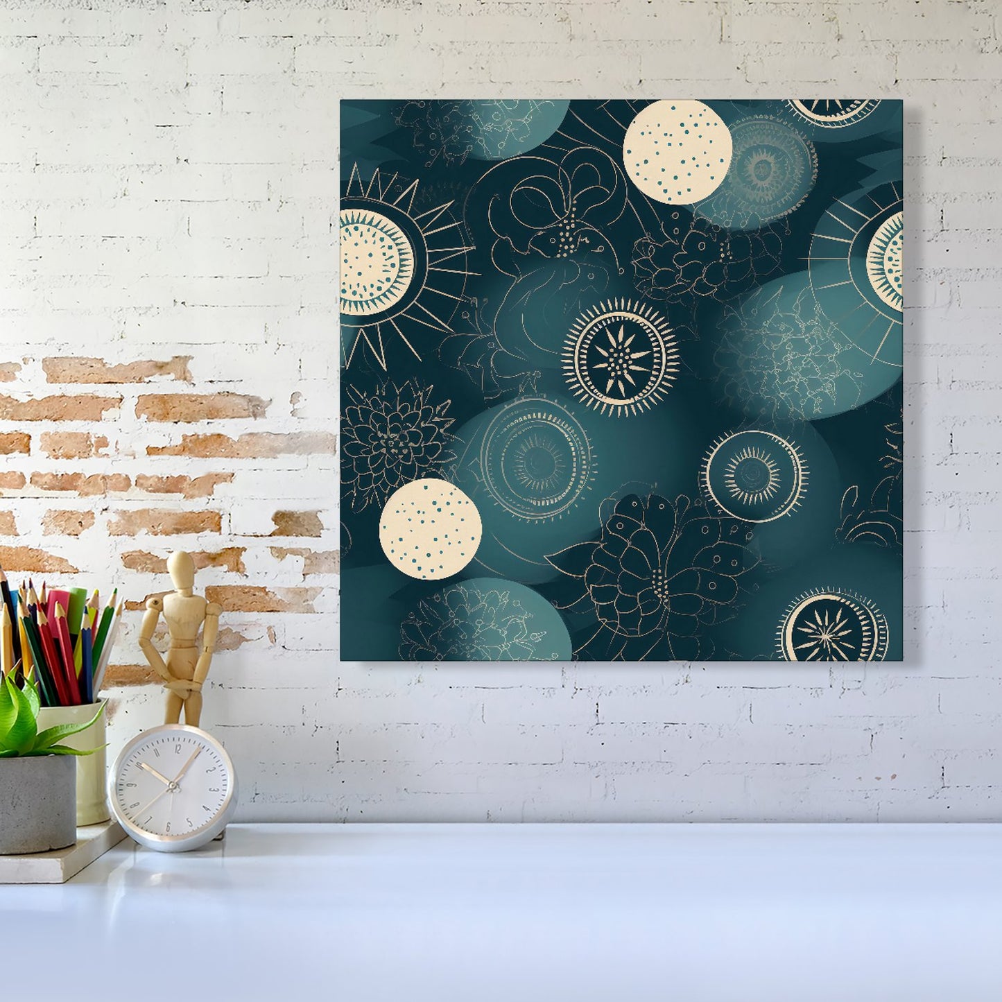 Blue Moon and Sun Canvas