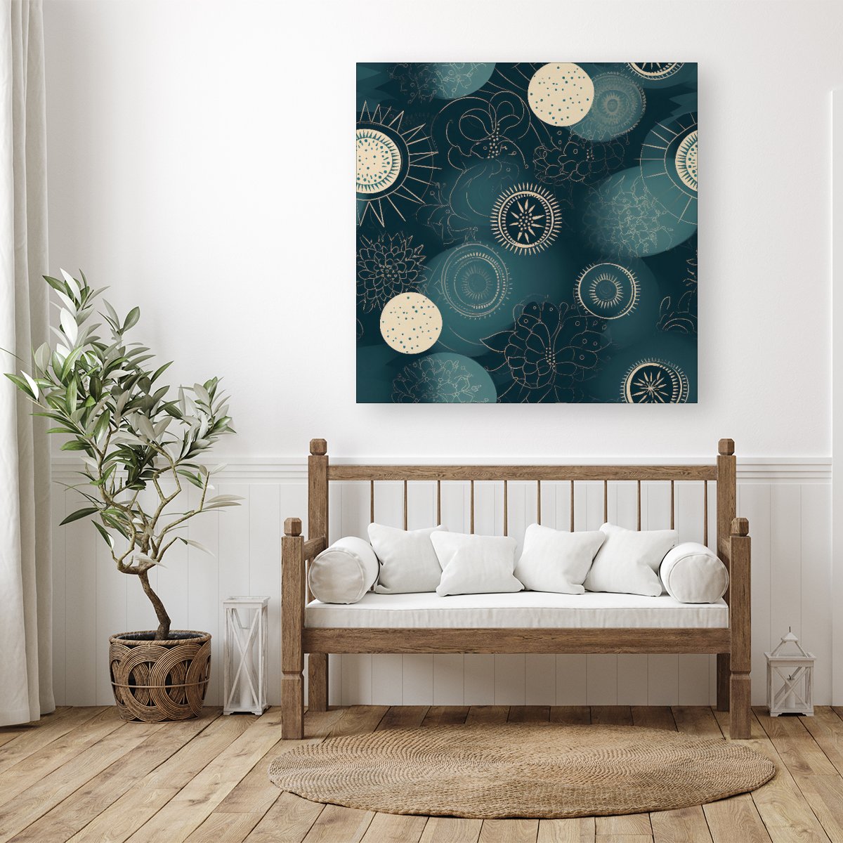 Blue Moon and Sun Canvas
