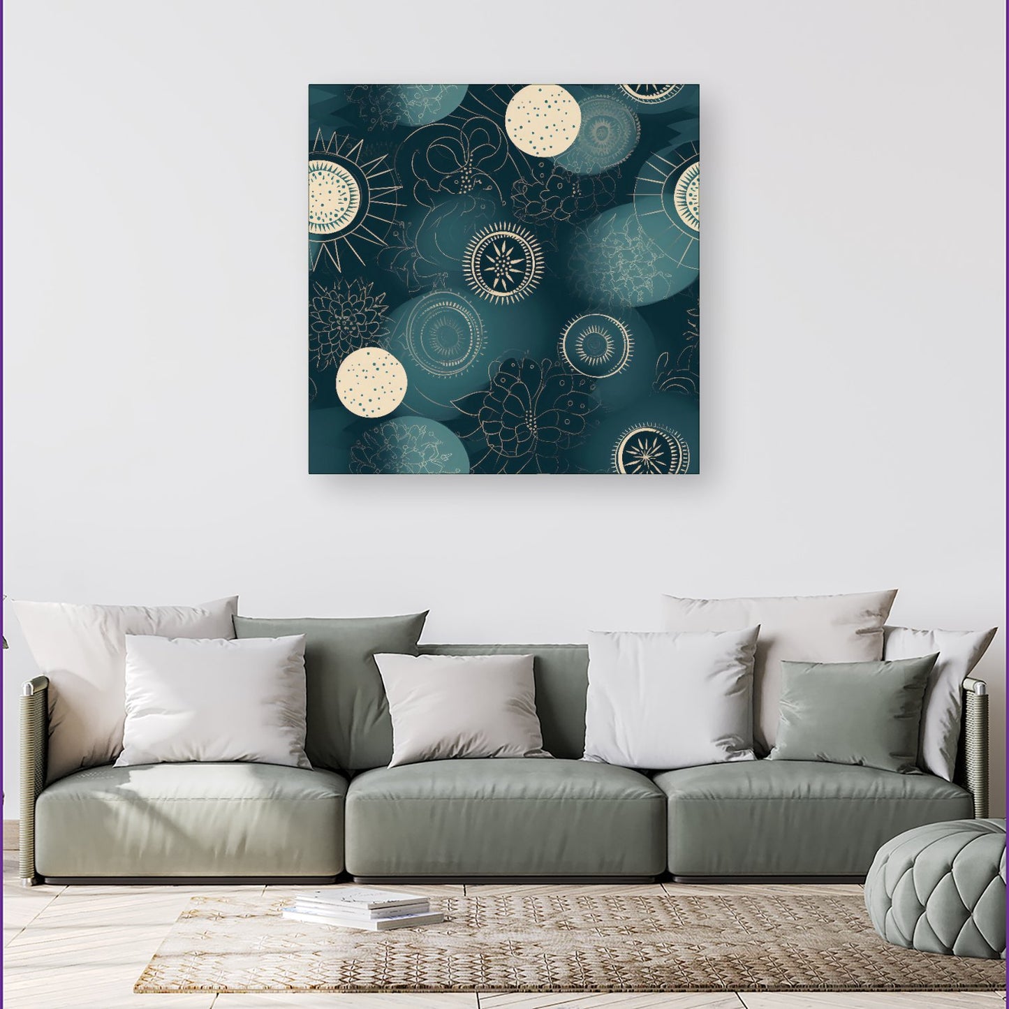 Blue Moon and Sun Canvas