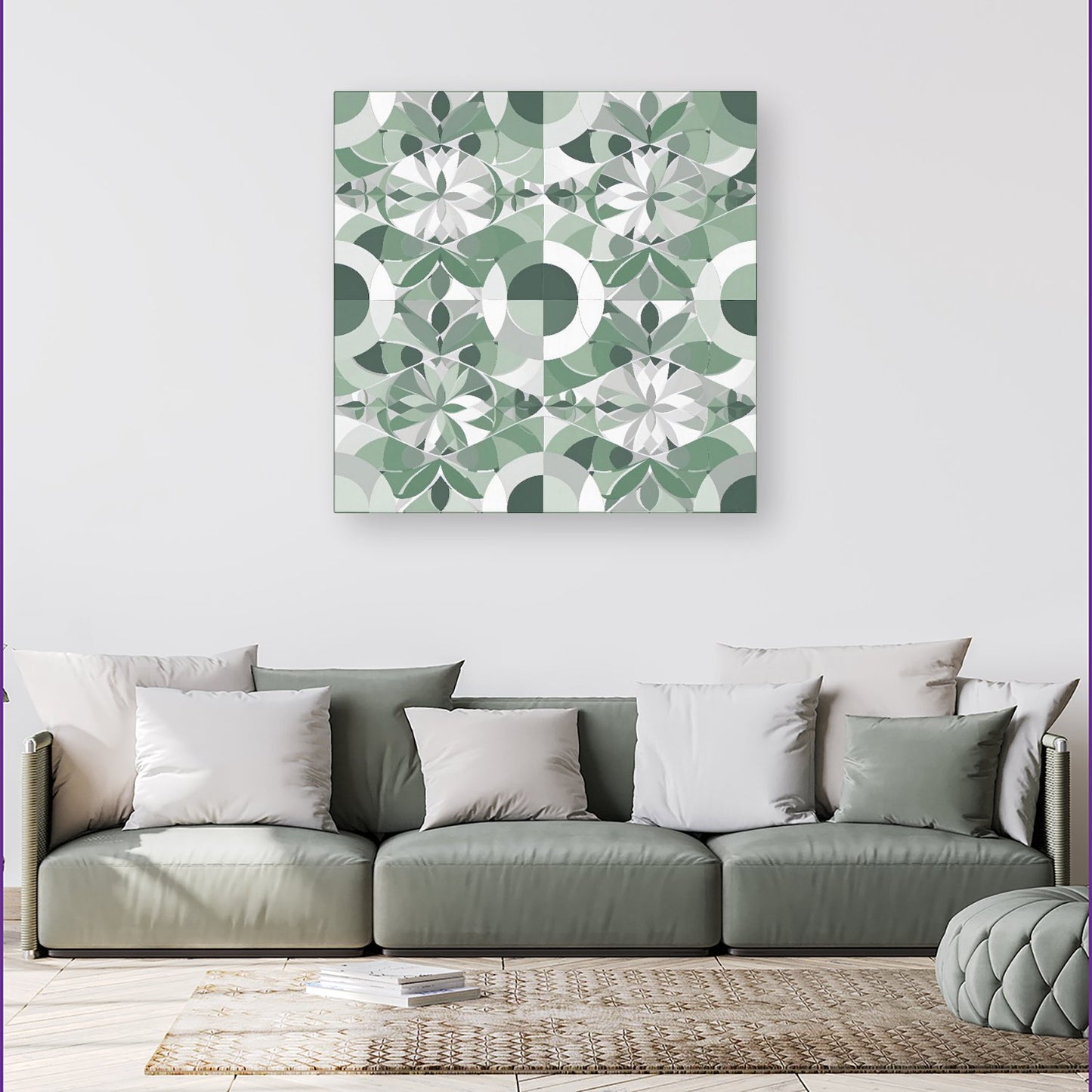 Geometric Pastel Green Canvas
