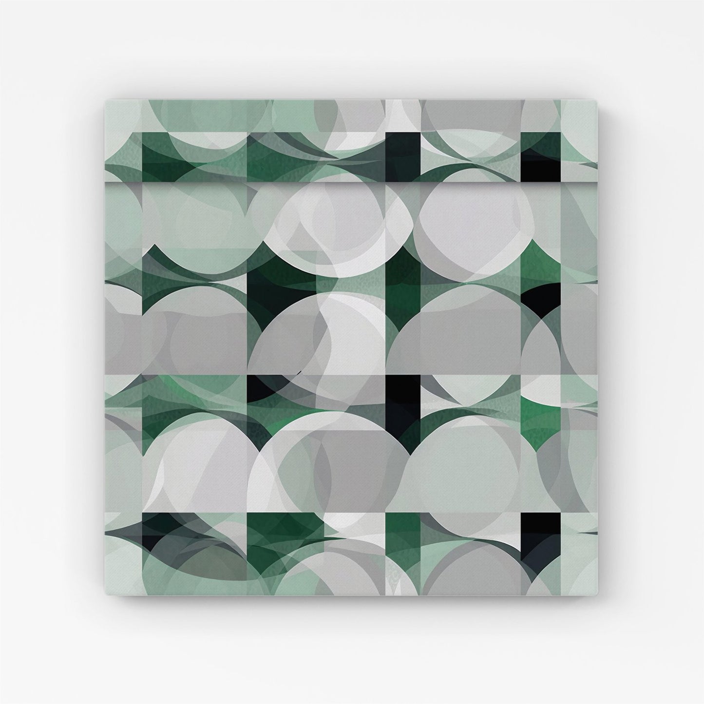 Geometric Grey Green Canvas