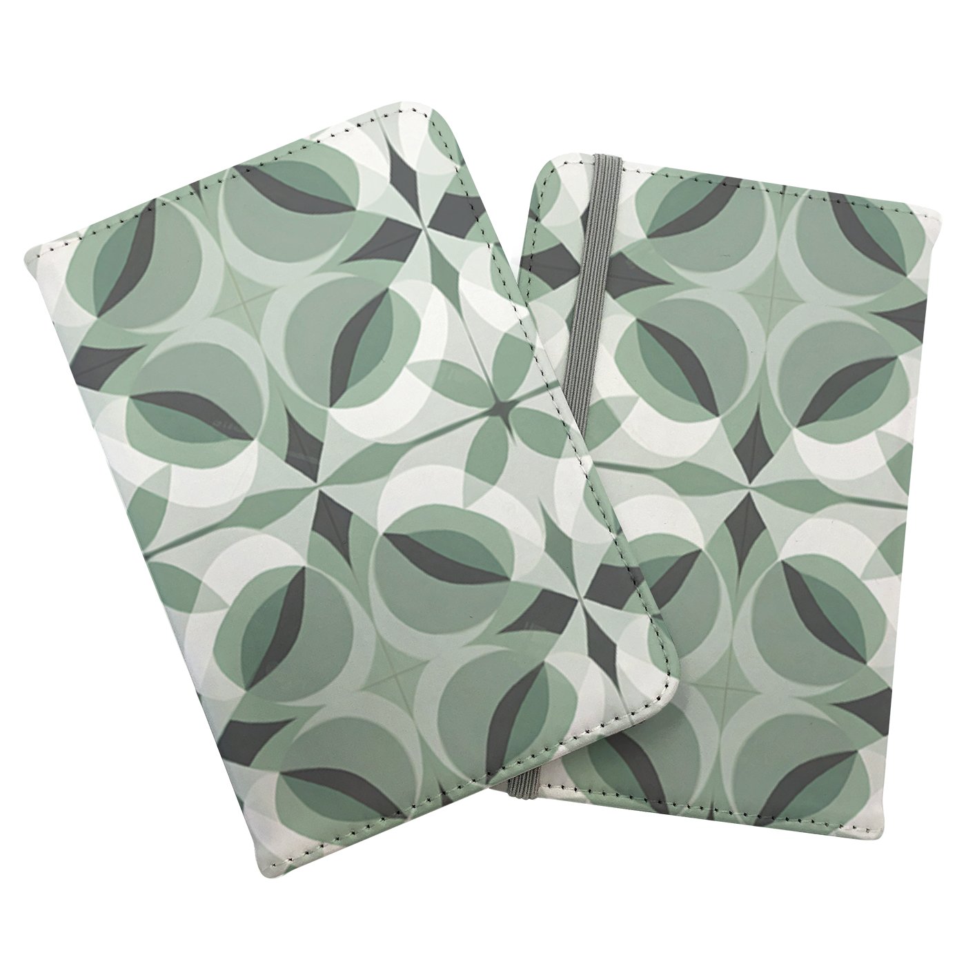 Geometric Green Grey Passport Cover