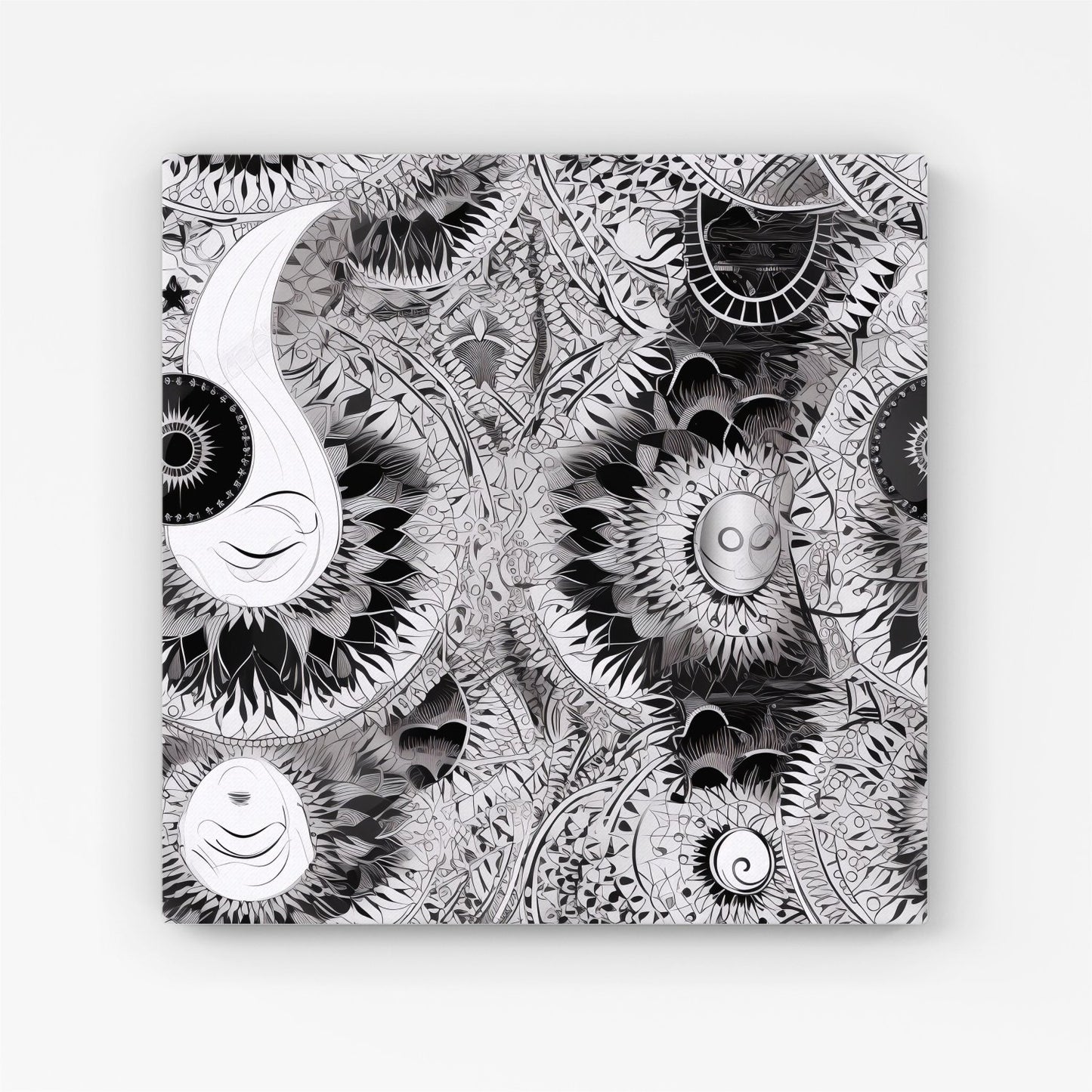 Abstract Moon and Sun Canvas