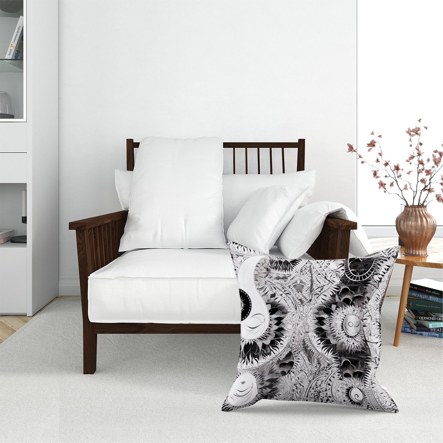 Abstract Moon And Sun Floor Cushion