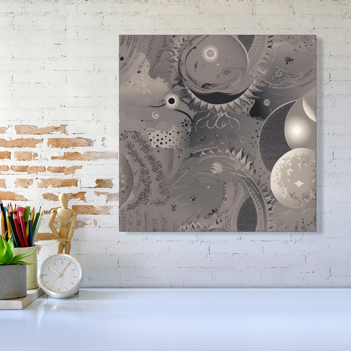 Abstract Moon Shapes Canvas