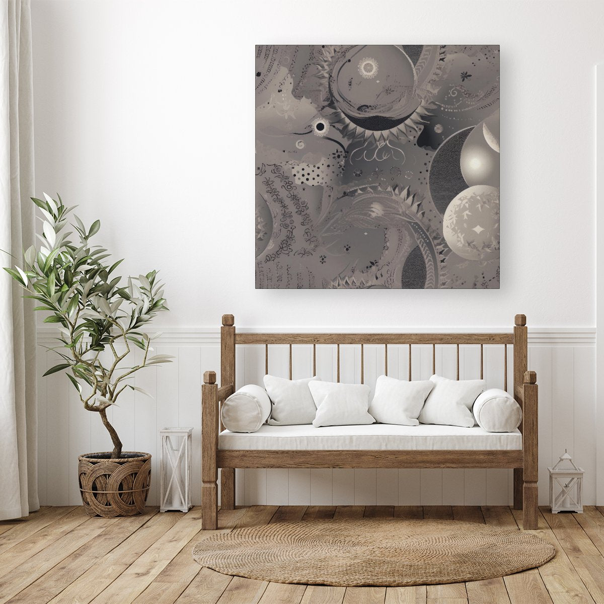 Abstract Moon Shapes Canvas