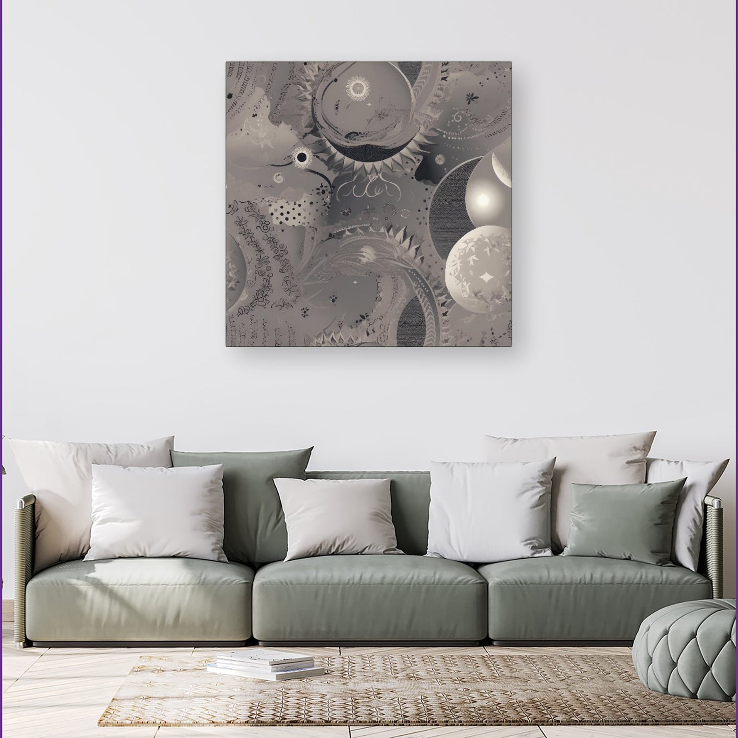 Abstract Moon Shapes Canvas