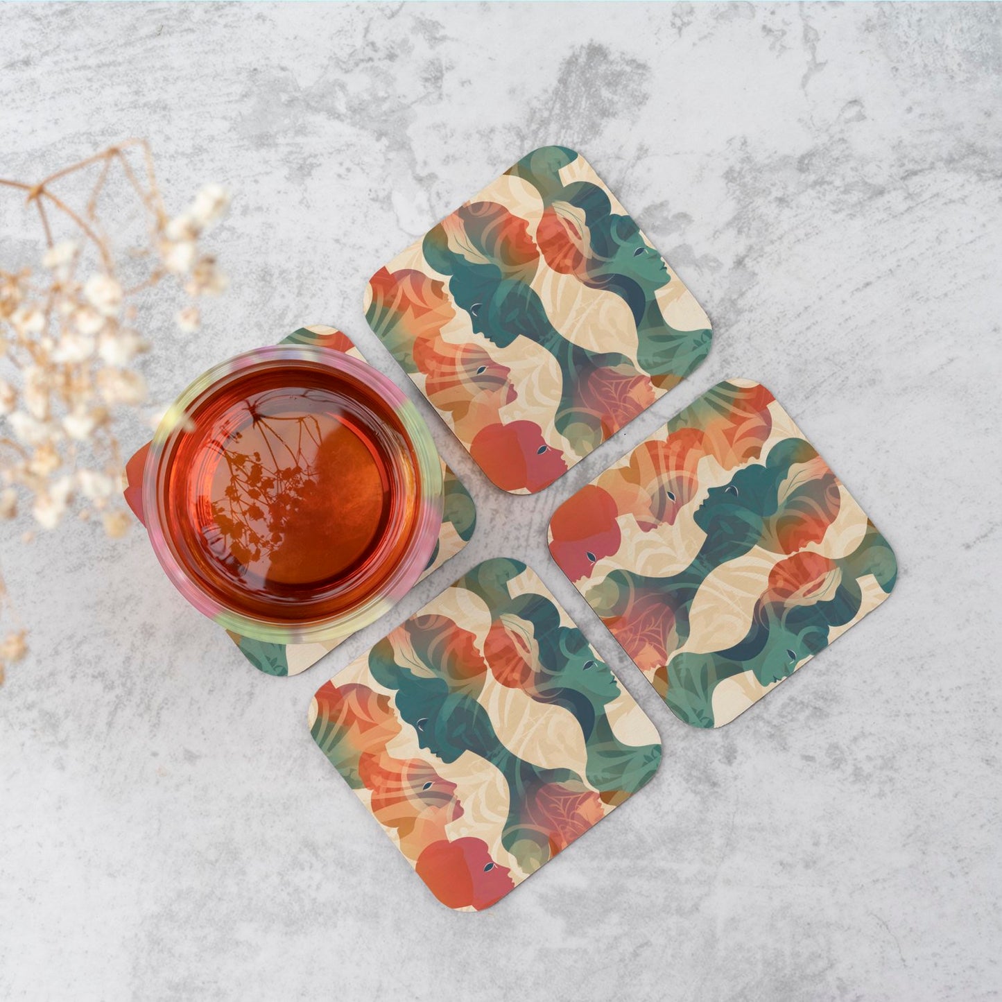 Coloured Silhouette Coasters