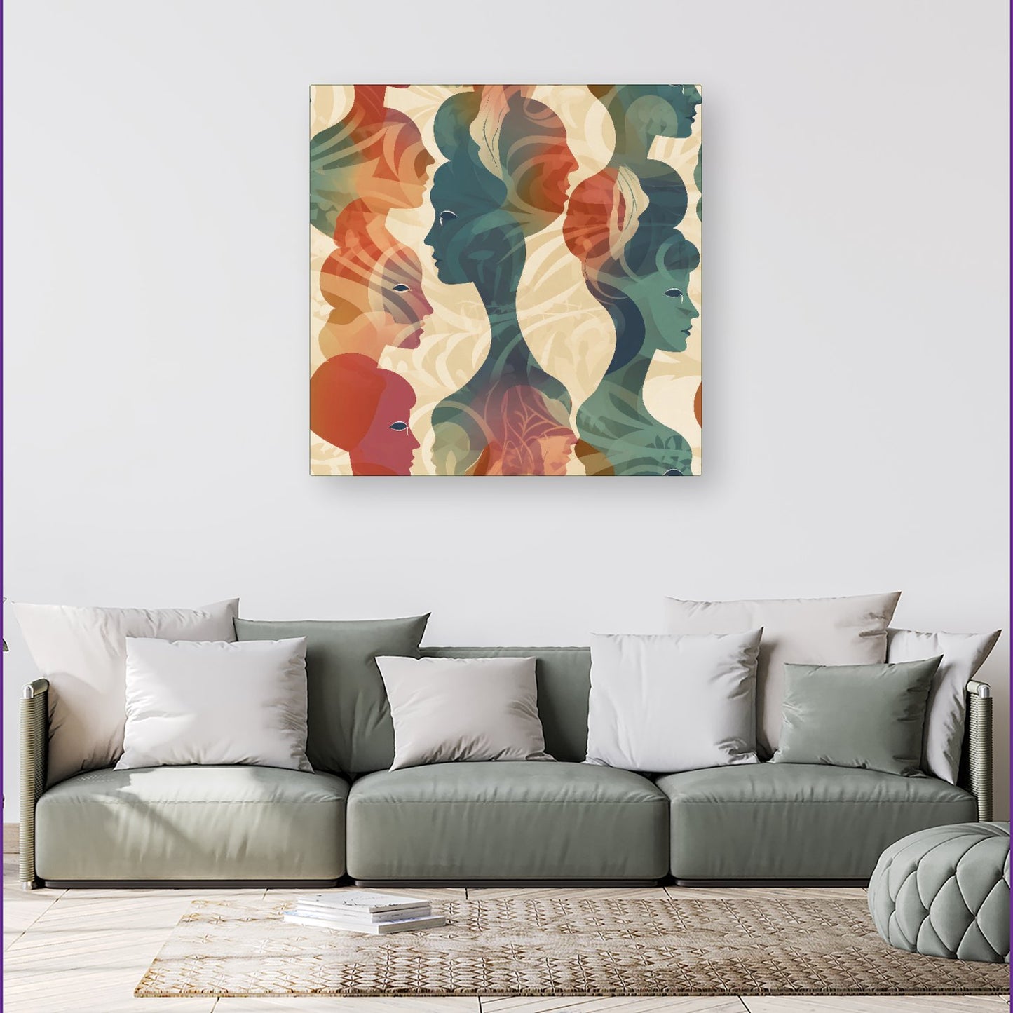 Coloured Silhouette Canvas