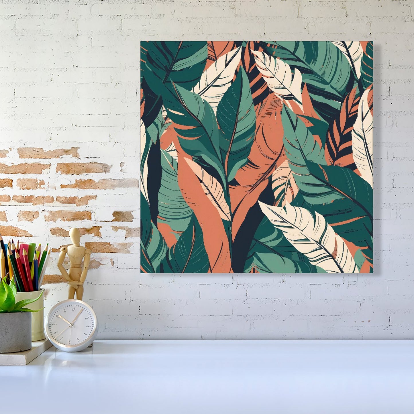 Autumn Tropical Leaves Canvas