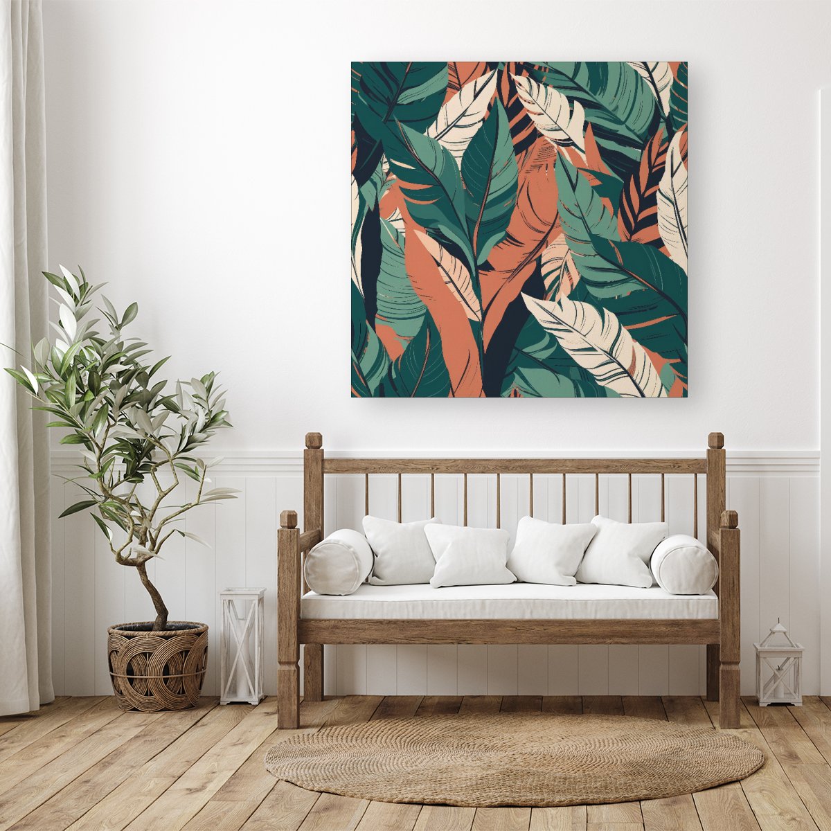 Autumn Tropical Leaves Canvas
