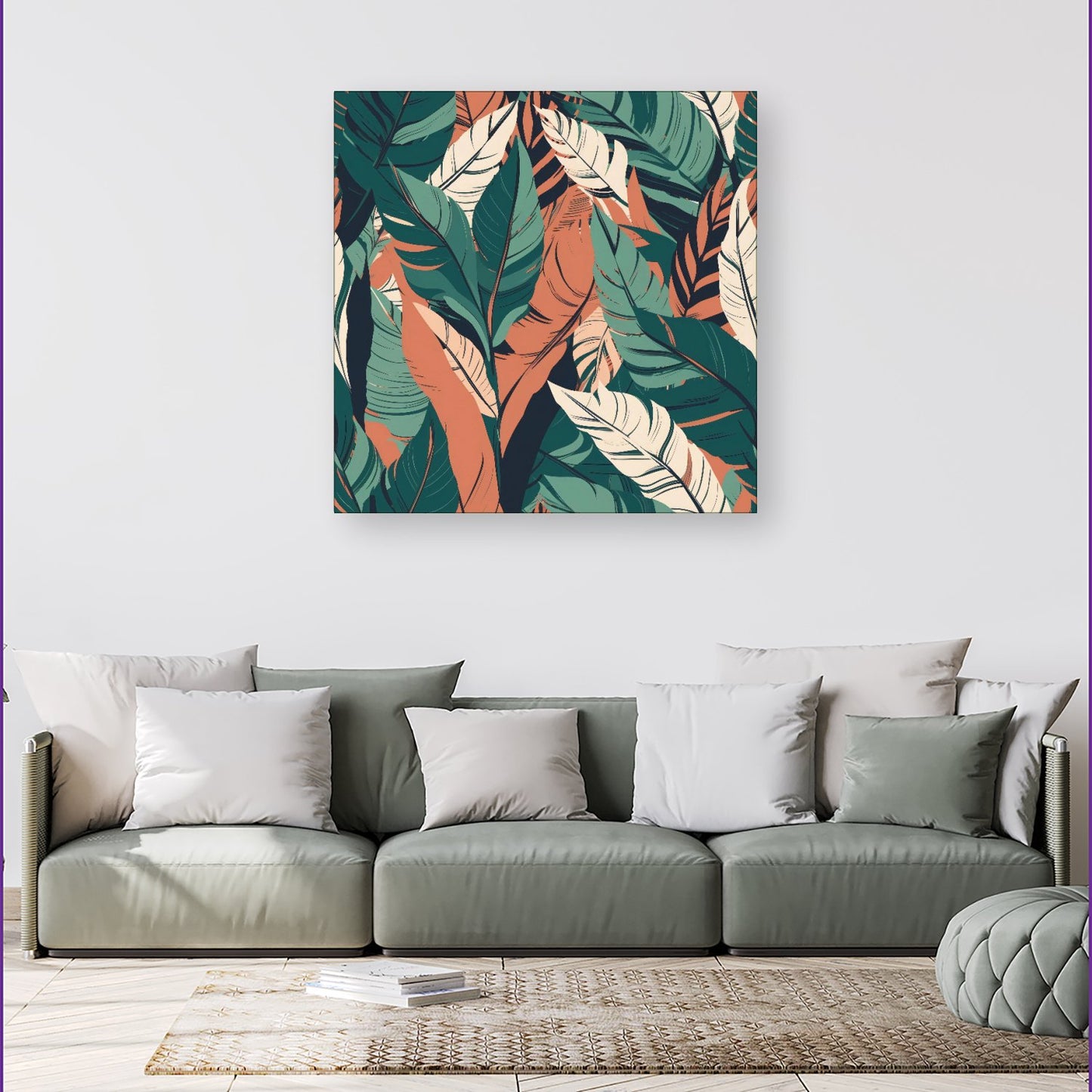 Autumn Tropical Leaves Canvas