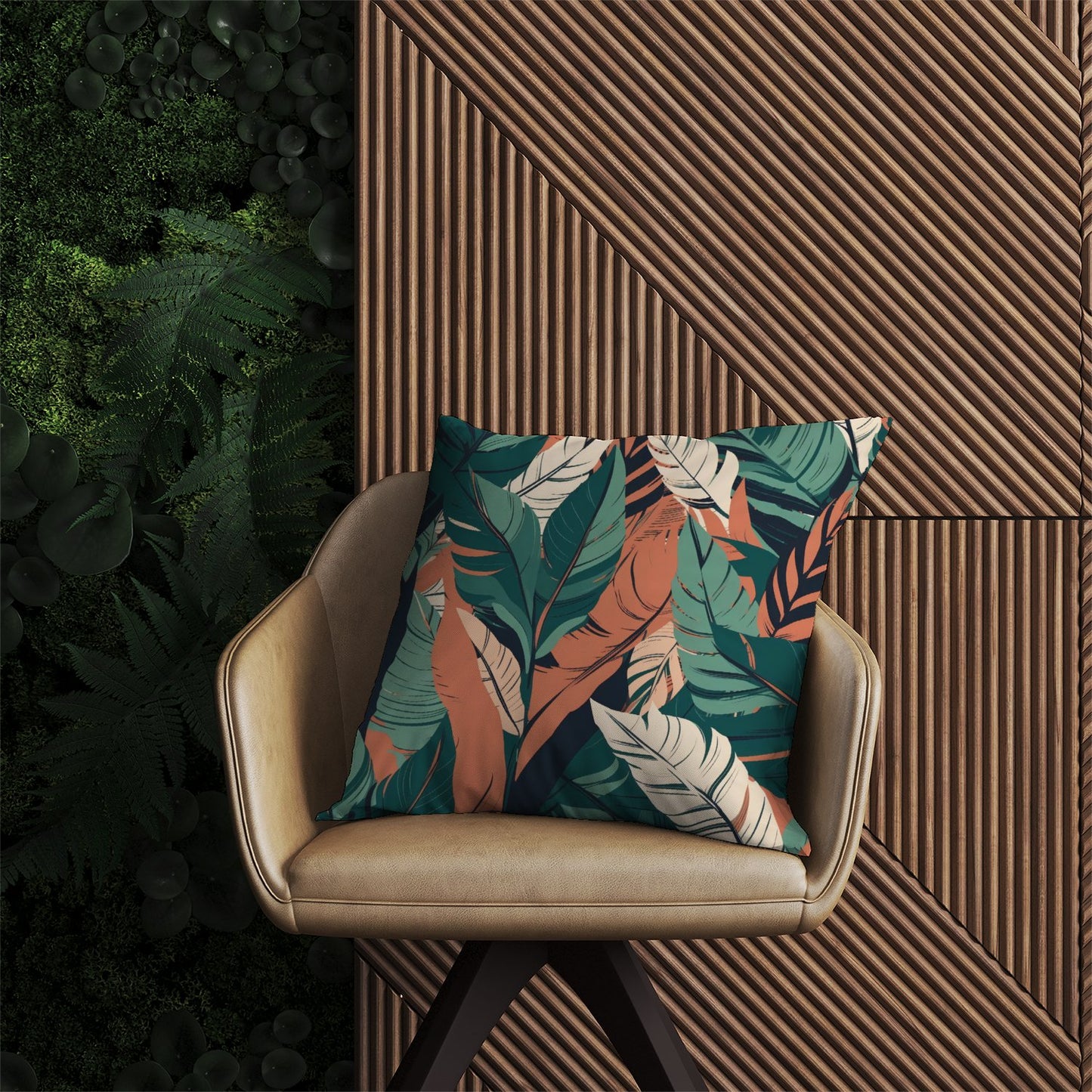 Autumn Tropical Leaves Outdoor Cushion