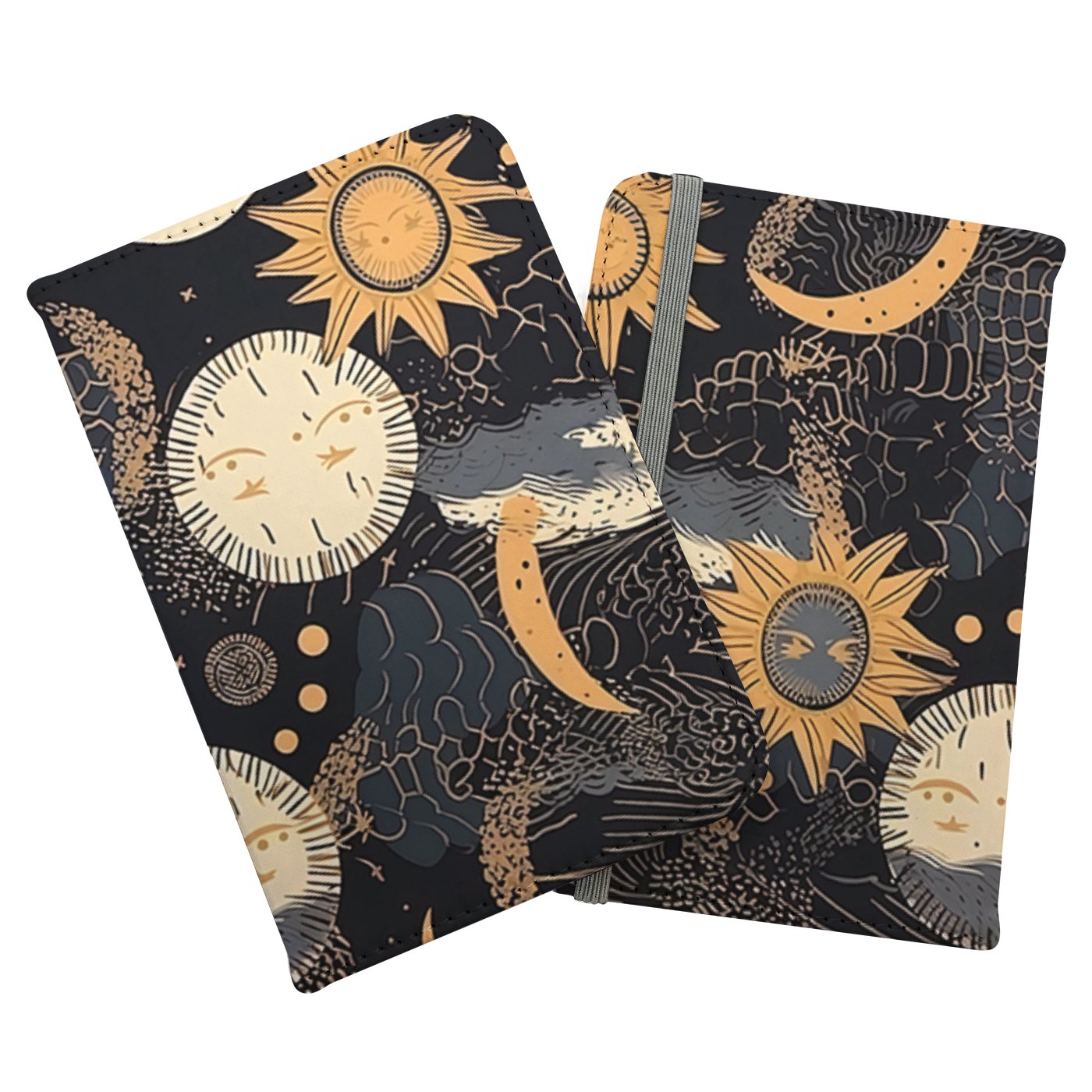 Gold Sun and Moon Passport Cover