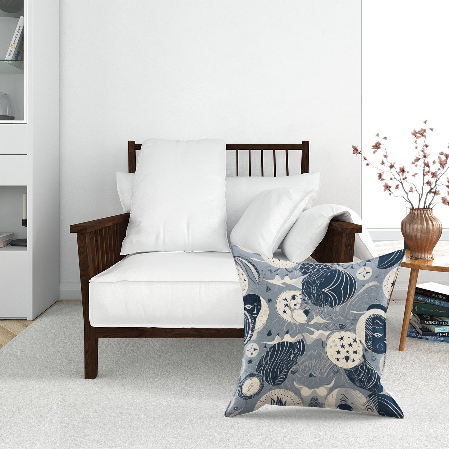 Abstract Moon And Stars Floor Cushion