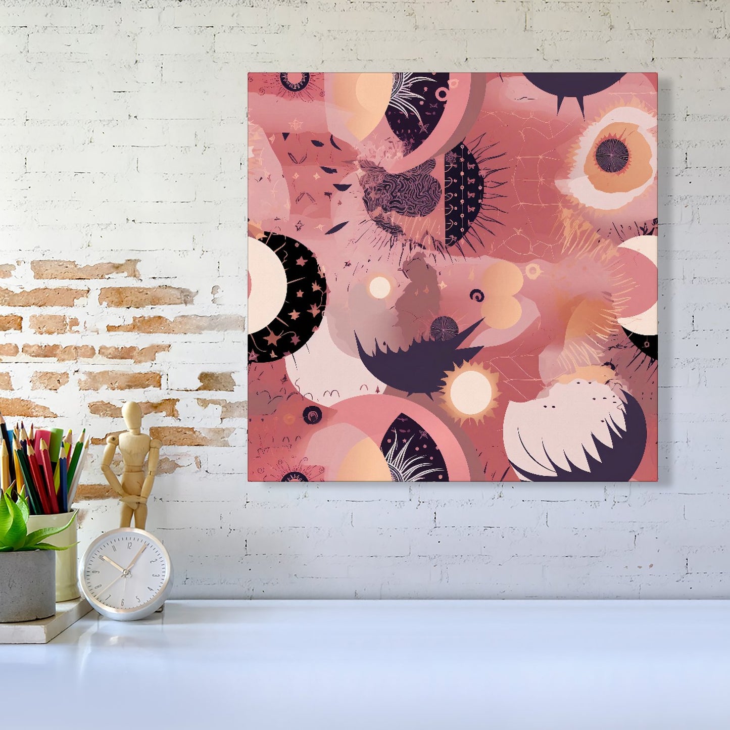 Abstract Red Pink Pattern Canvas