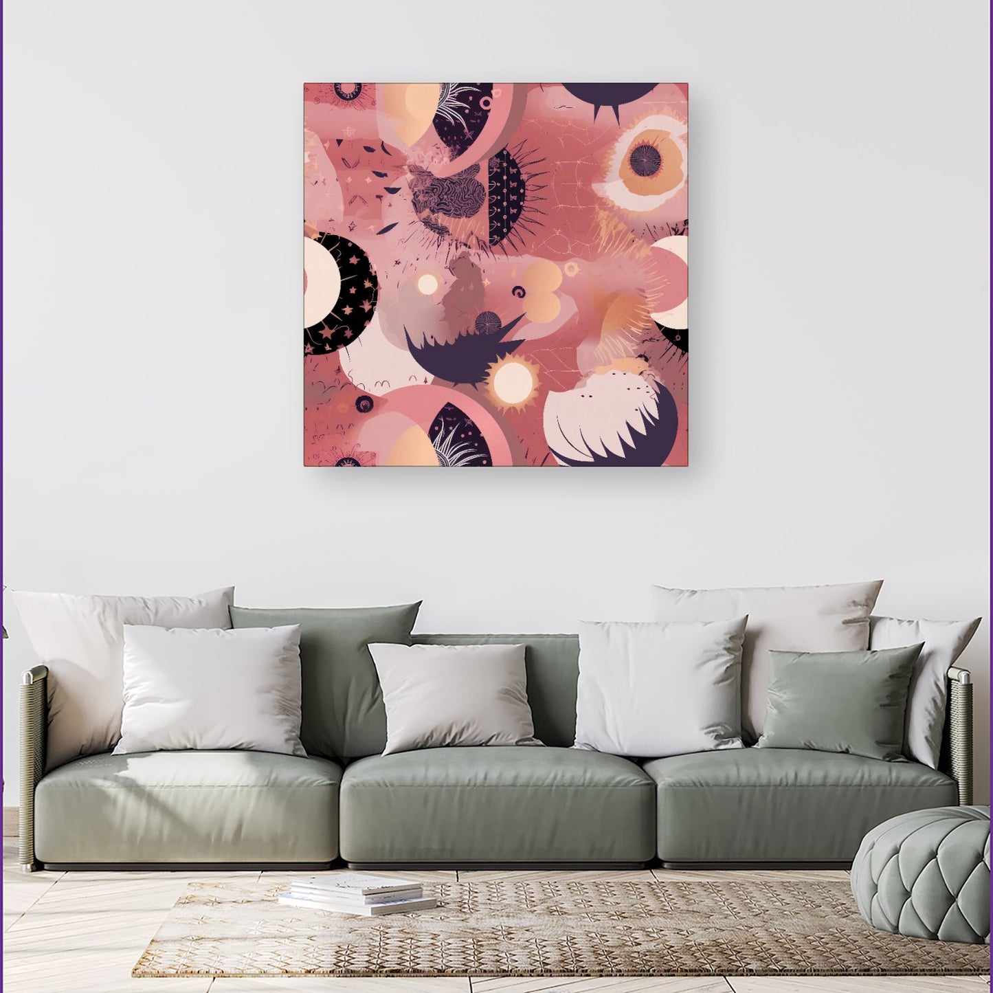 Abstract Red Pink Pattern Canvas