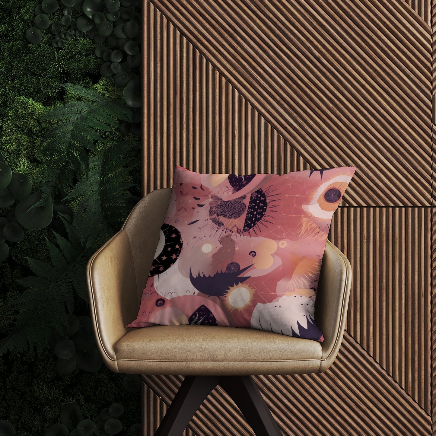 Abstract Red Pink Pattern Outdoor Cushion