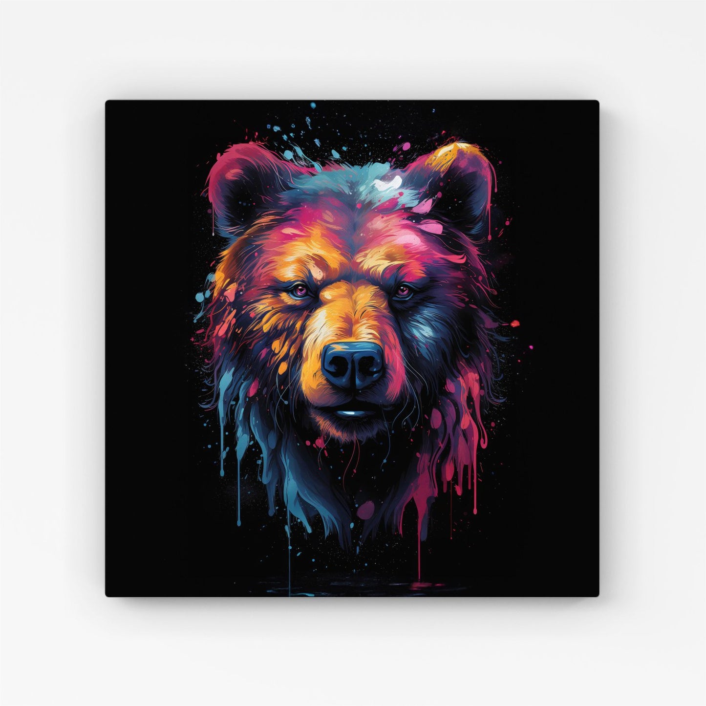 Splashart Bear Face Canvas