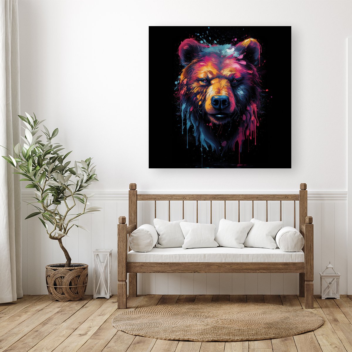 Splashart Bear Face Canvas