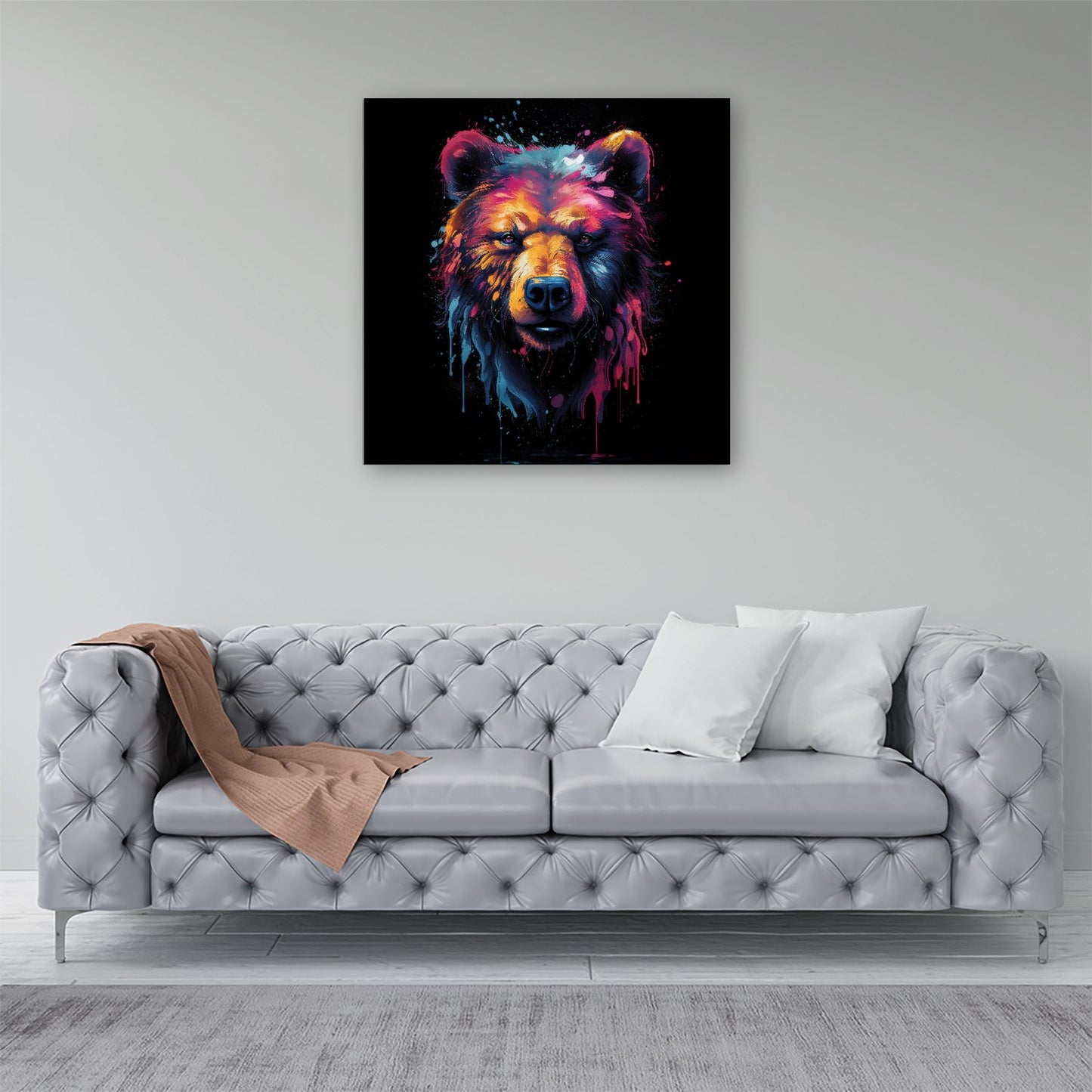 Splashart Bear Face Canvas