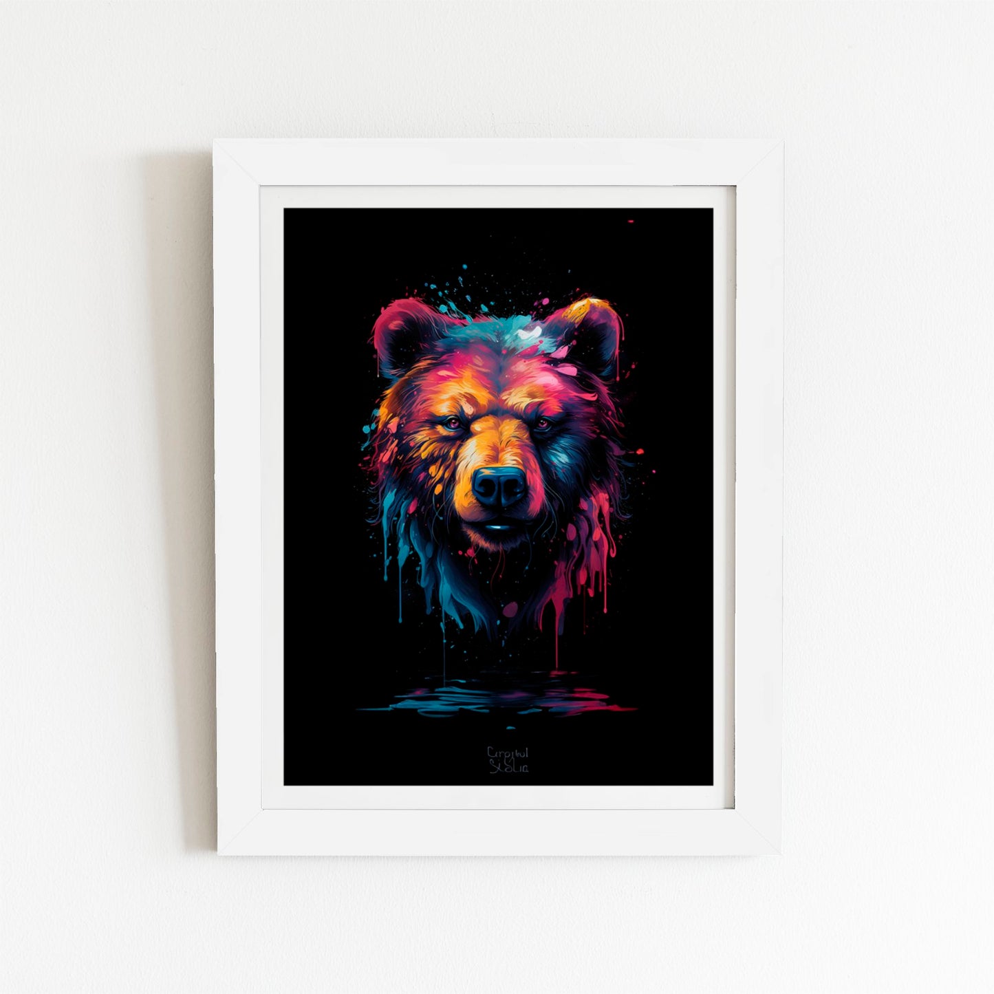 Splashart Bear Face Art Prints